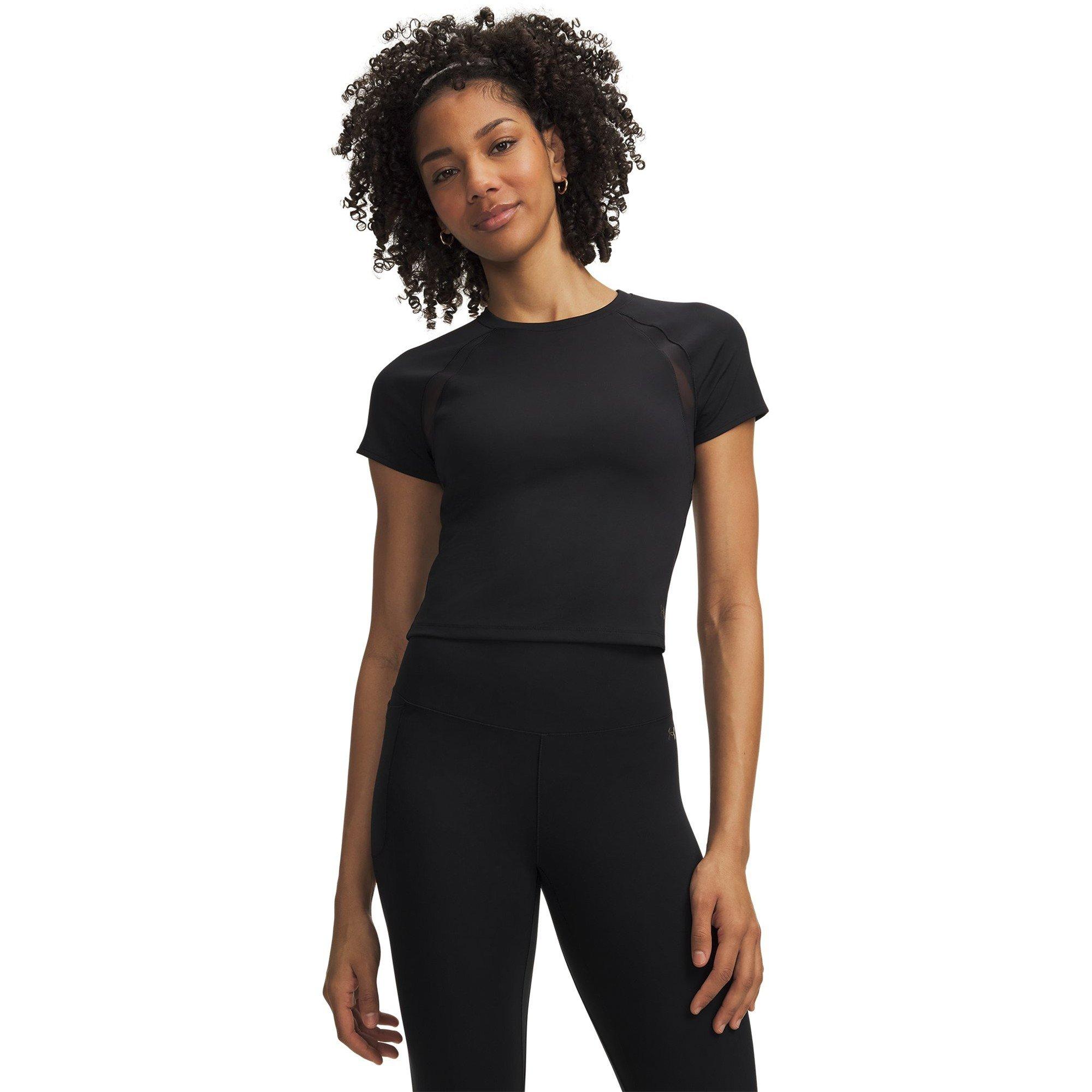 Black - Under Armour - Women's Motion Mesh Short Sleeve Performance Gym Top - 1