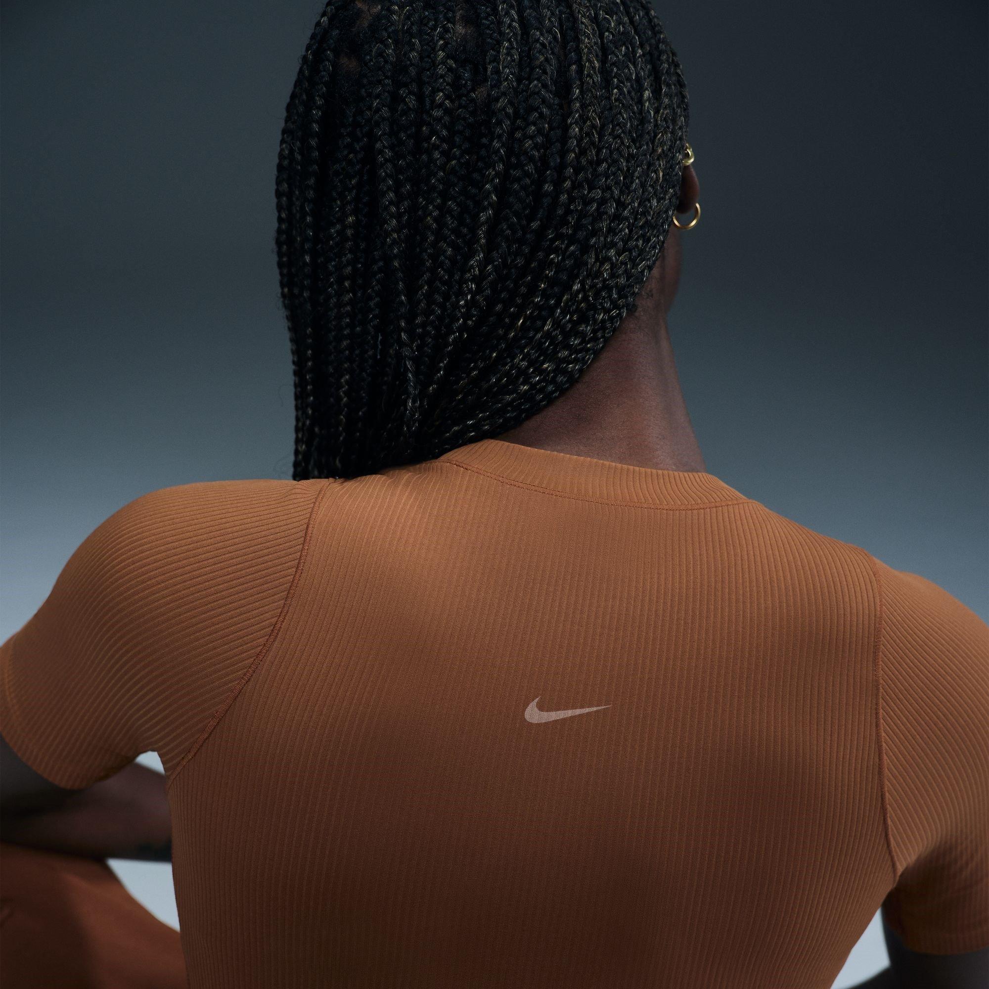 Tan/White - Nike - Zenvy Rib Top - 2