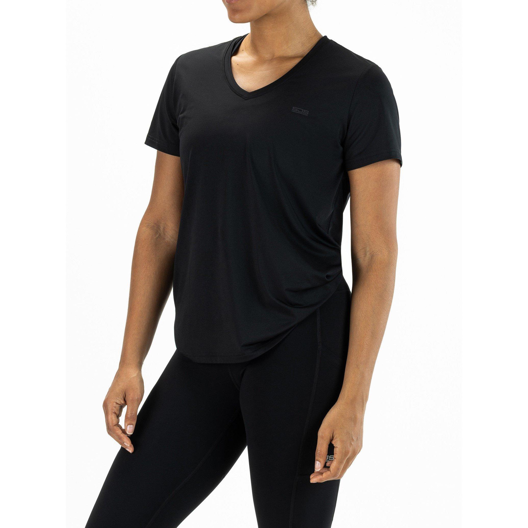 Black - Sjeng Sports - Women's Ines Short Sleeve Performance Gym Top - 1