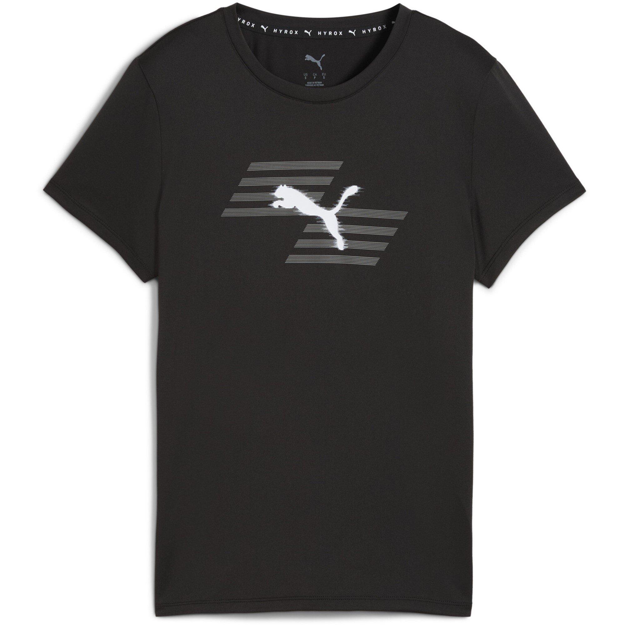 Puma Women's Hyrox Short-Sleeve Performance Gym Top - Black Puma Black - 10 (S)