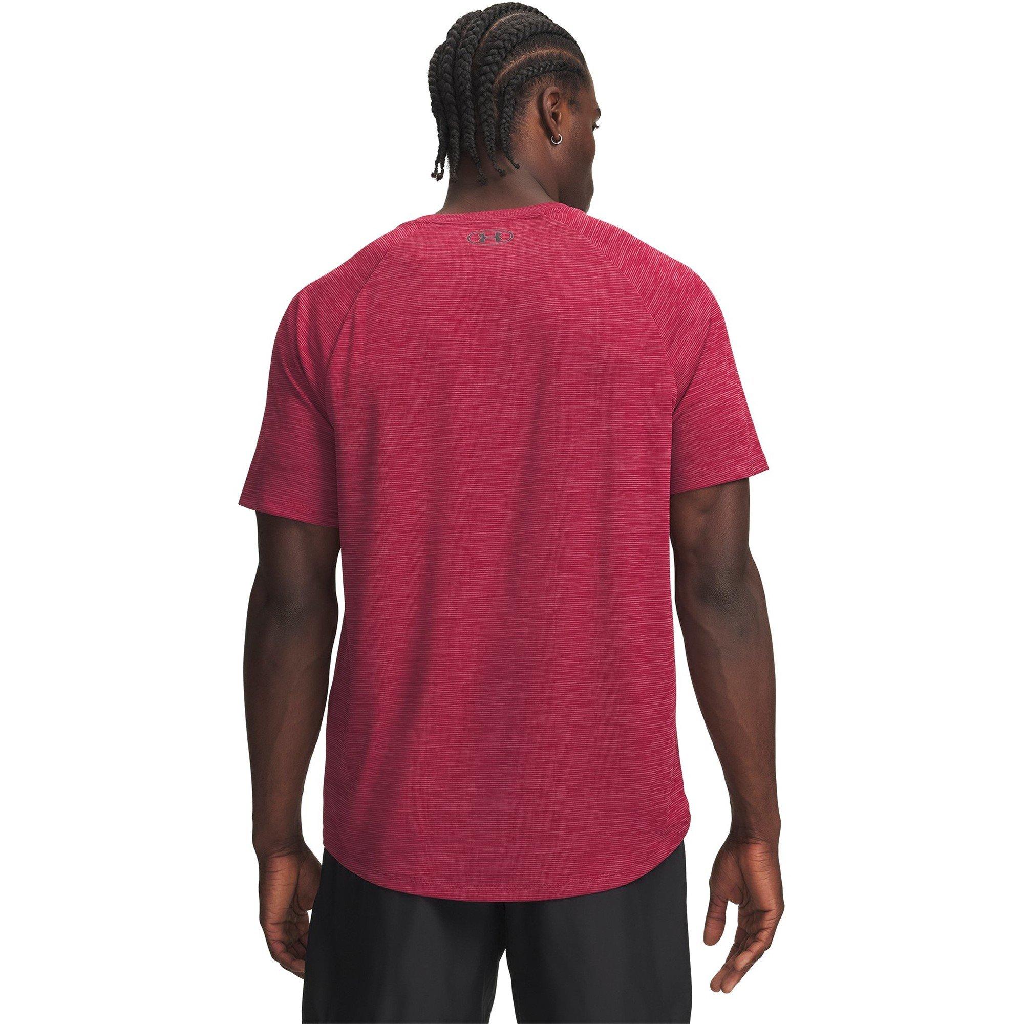 Maroon/Black - Under Armour - Men's Tech Textured Short-Sleeve Performance Gym Top - 2