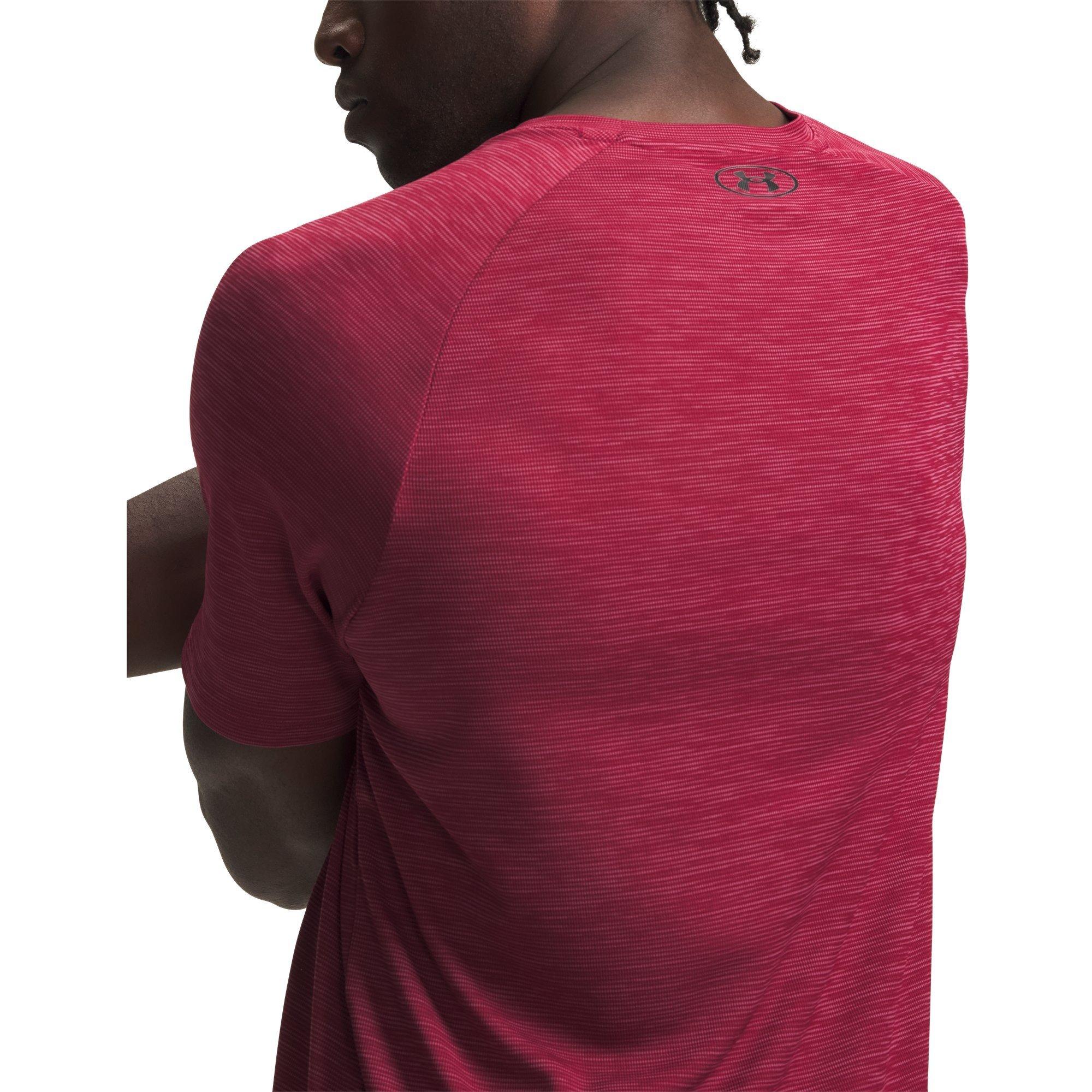 Maroon/Black - Under Armour - Men's Tech Textured Short-Sleeve Performance Gym Top - 3