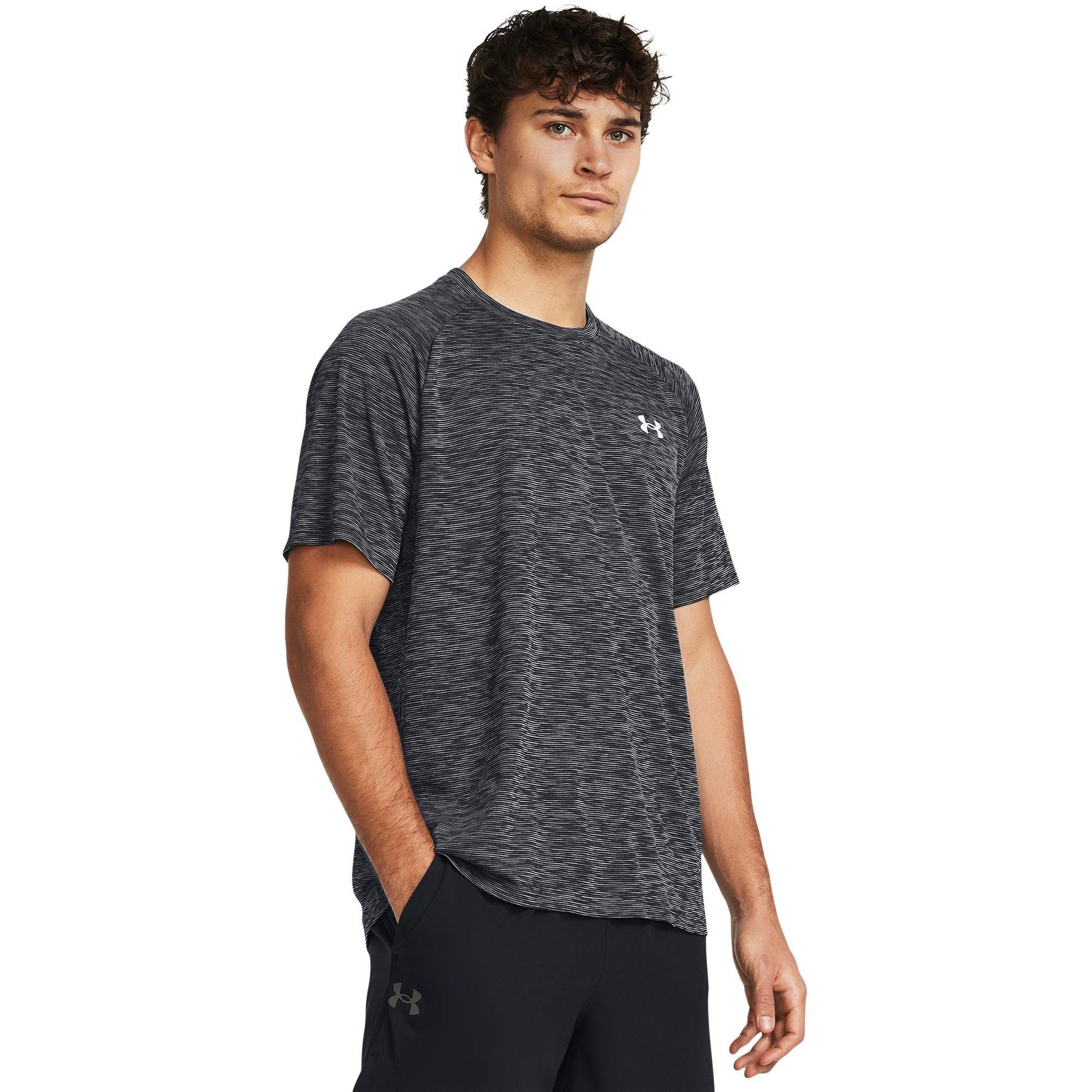 Black/White - Under Armour - Tech Textured Short-Sleeve Performance Gym Top - 2