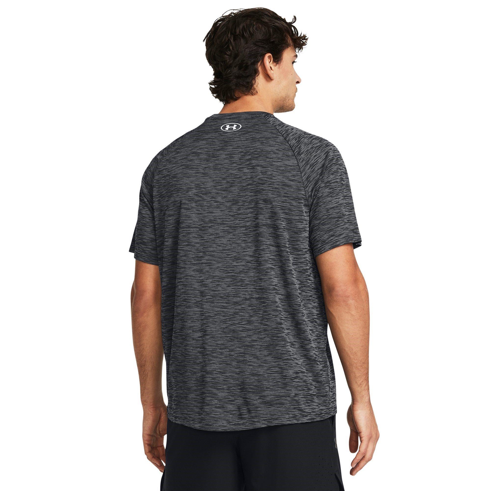 Black/White - Under Armour - Tech Textured Short-Sleeve Performance Gym Top - 3