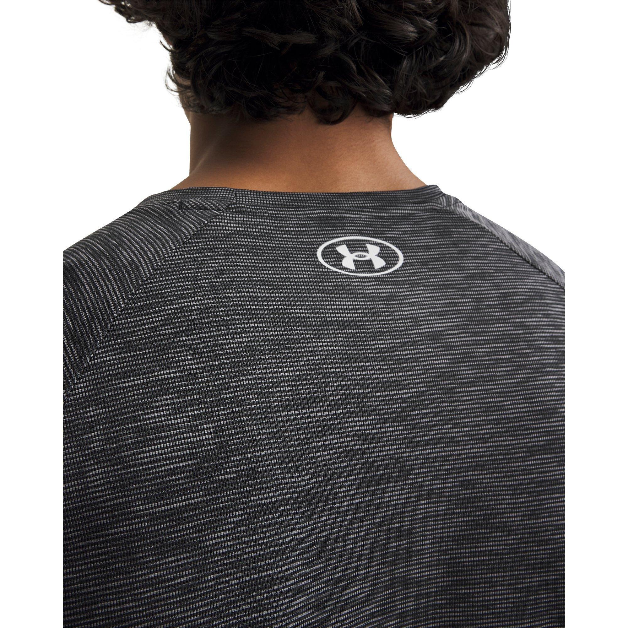 Black/White - Under Armour - Men's Tech Textured Short-Sleeve Performance Gym Top - 6
