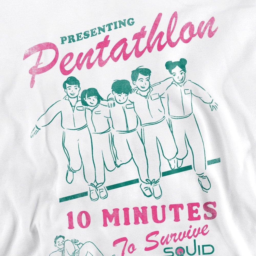 White - Squid Game - SQUID GAME PENTATHLON RACE COMIC Sweatshirt White - 2