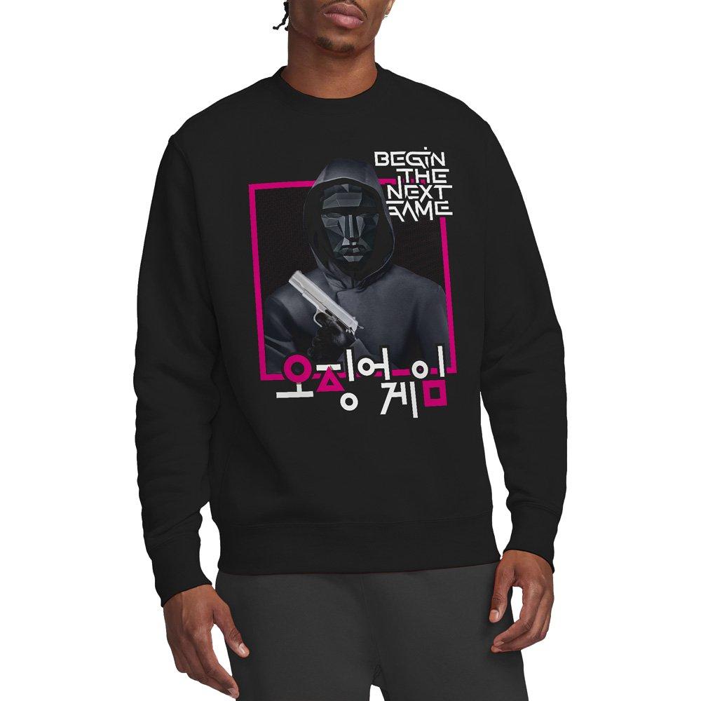 Black - Squid Game - SQUID GAME FRONT MAN KOREAN LOGO Sweatshirt Black - 1