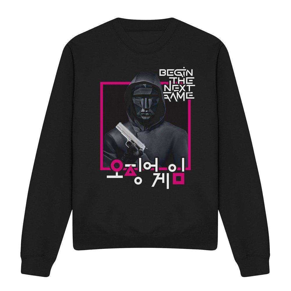 Black - Squid Game - SQUID GAME FRONT MAN KOREAN LOGO Sweatshirt Black - 4