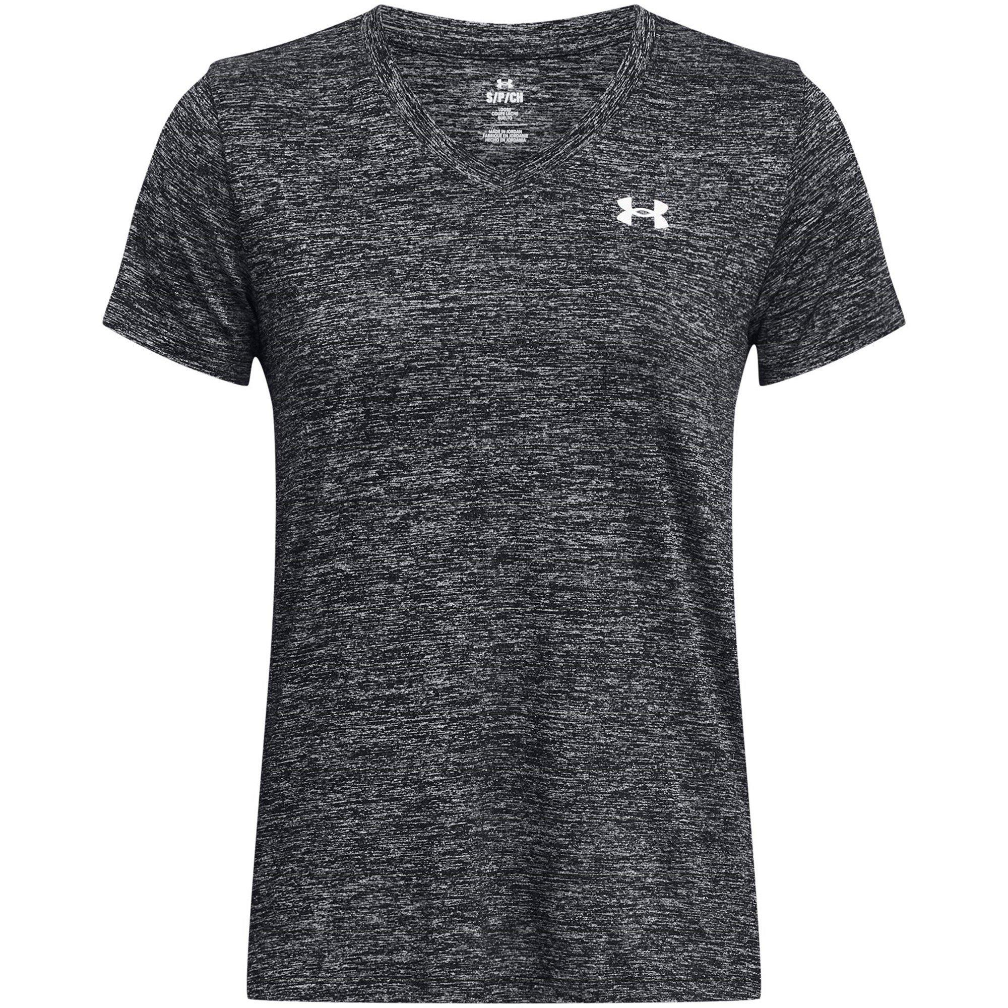 Black - Under Armour - Tech™ Twist V-Neck Short Sleeve Womens - 1