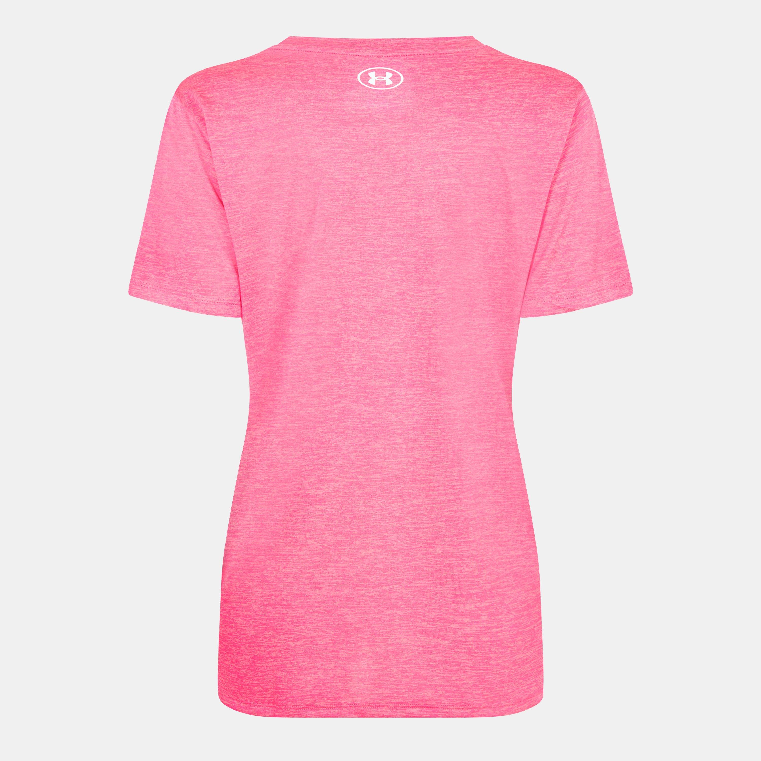 Roze - Under Armour - Tech™ Twist V-Neck Short Sleeve Womens - 2