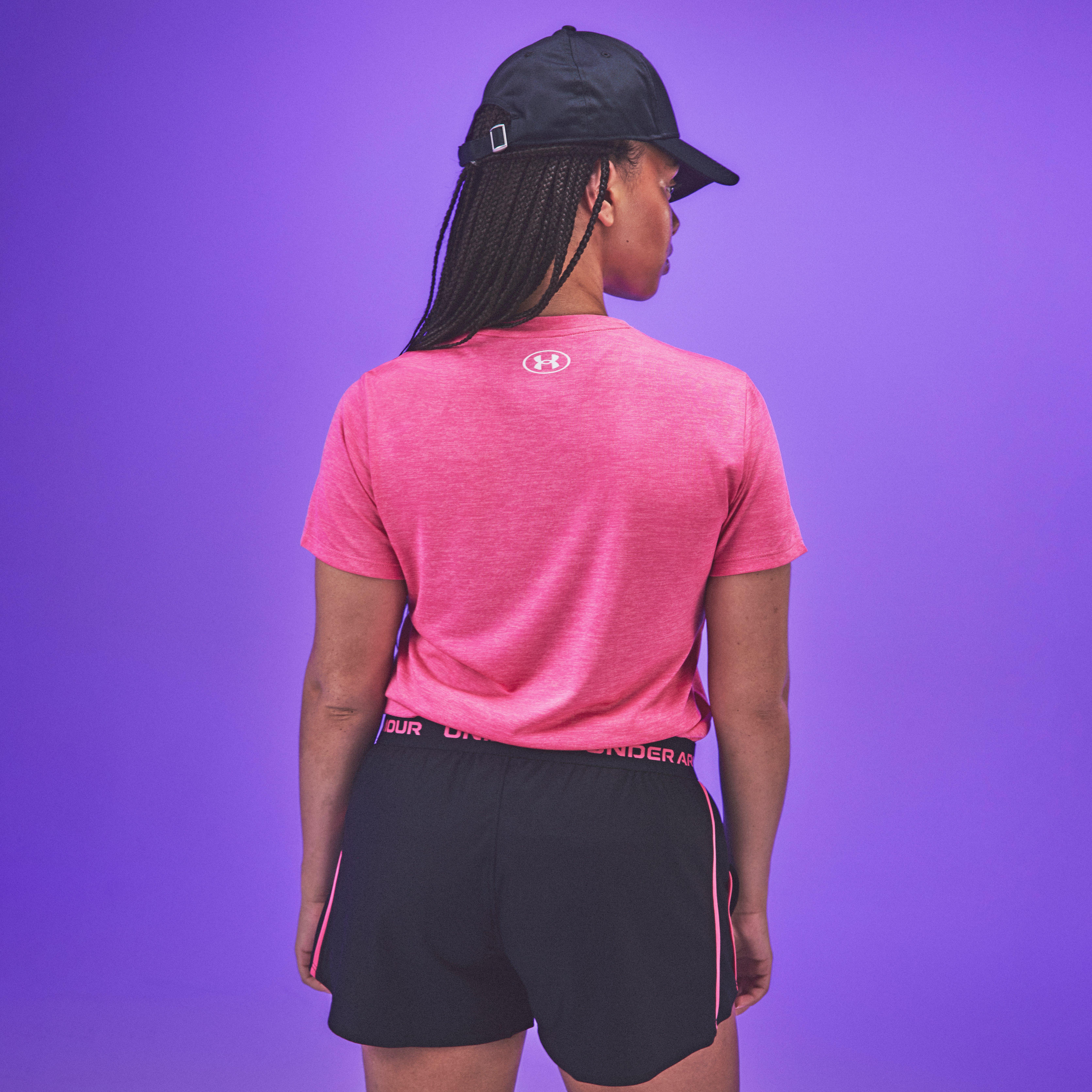 Roze - Under Armour - Tech™ Twist V-Neck Short Sleeve Womens - 4