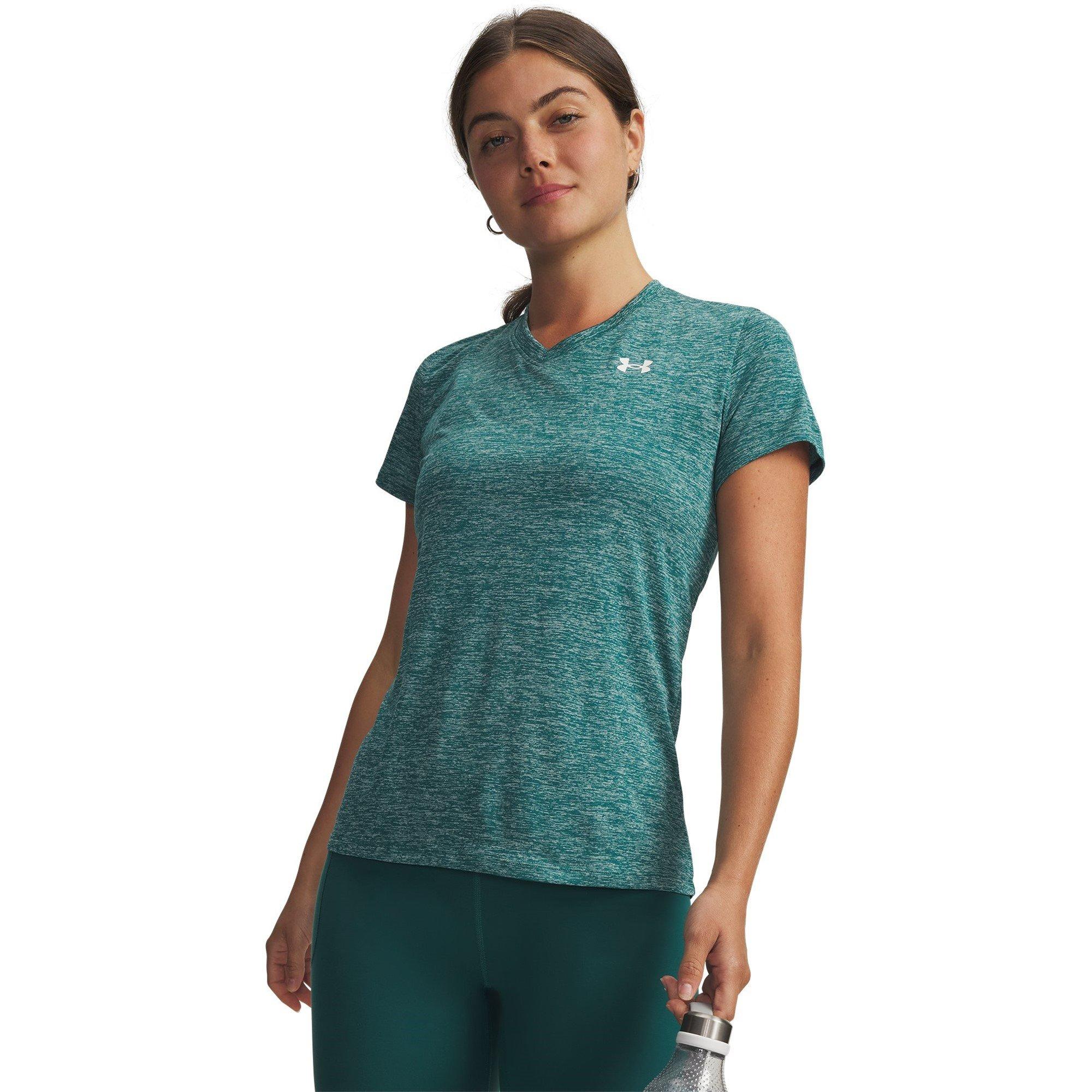 Under Armour Women's Tech™ Twist V-Neck Short Sleeve - Rack Green - 18 (2XL)