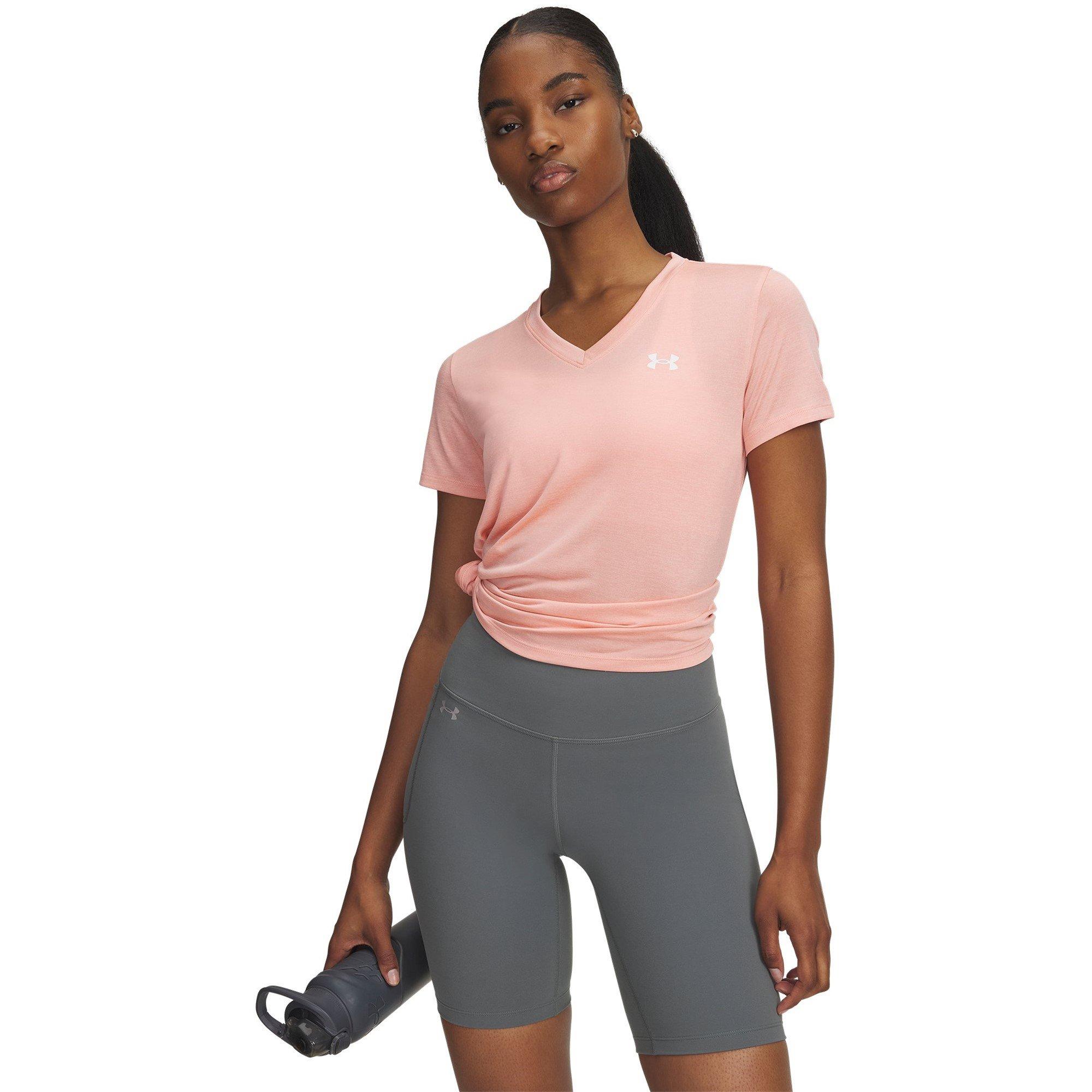 Under Armour Women's Tech™ Twist V-Neck Short Sleeve - Posh Pink - 10 (S)