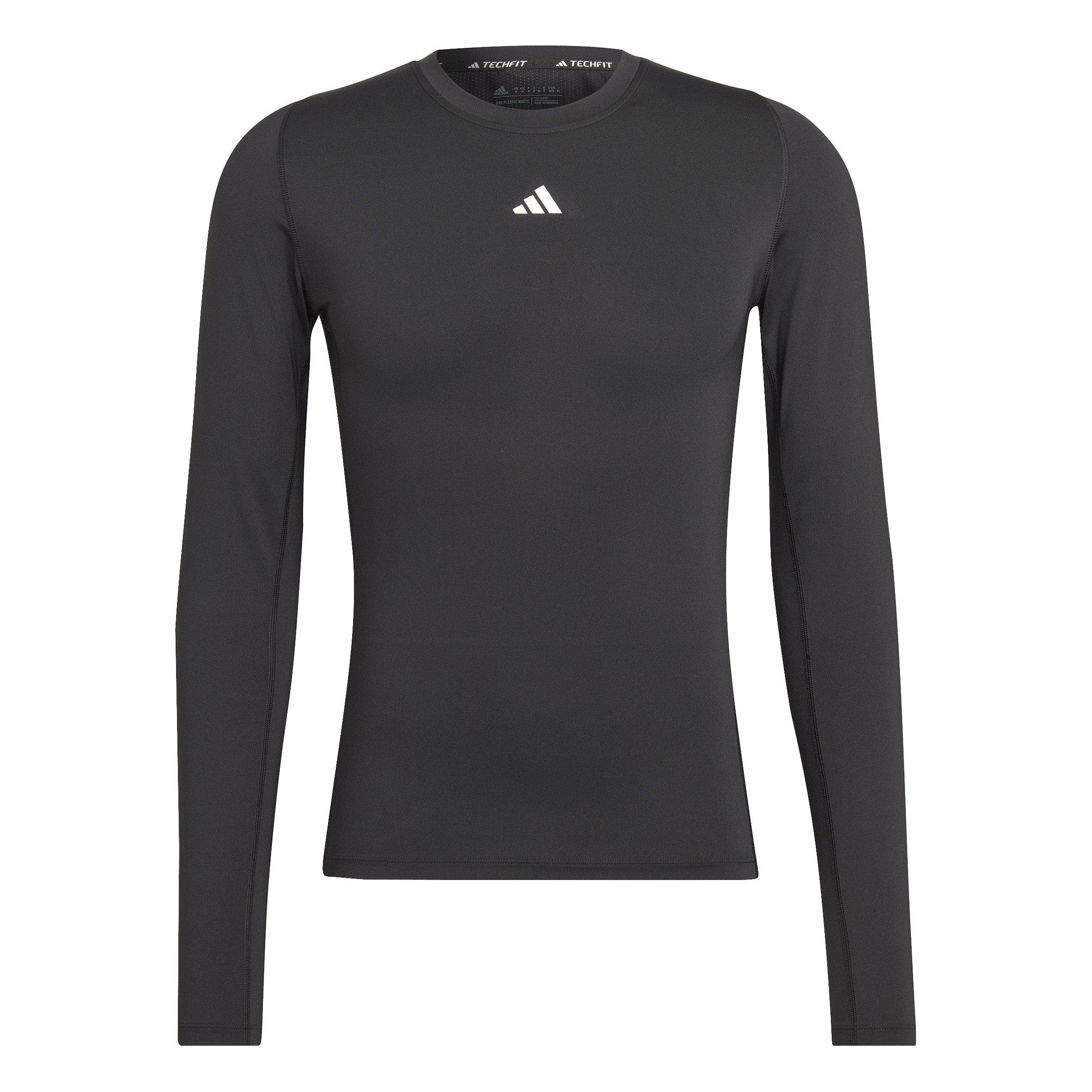 adidas Tech Fit Mens Long Sleeve Performance T Shirt Baselayer Tops Sports Direct MY