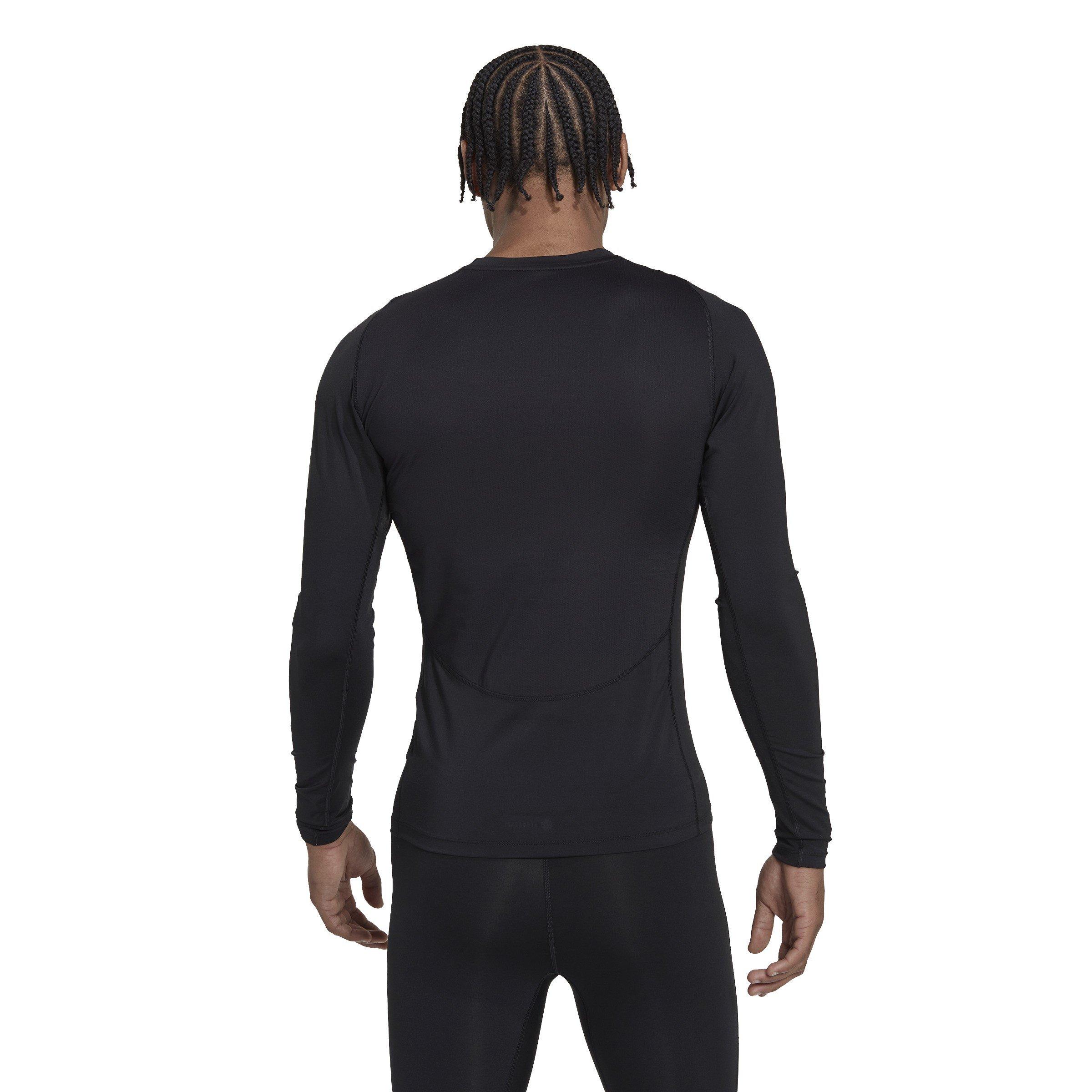 Black - adidas - Tech Fit Mens Long Sleeve Performance T Shirt - 4