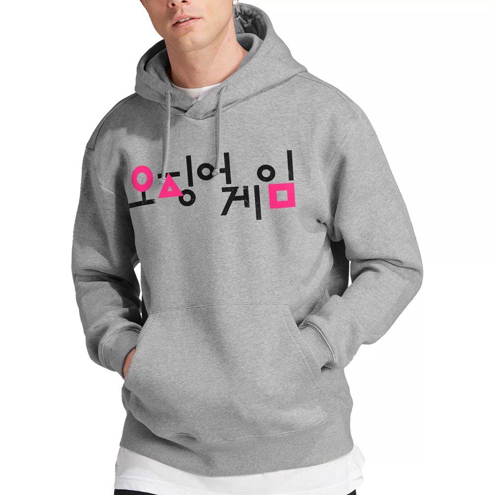 Light Grey - Squid Game - Squid Game Korean Logo Black And Pink Hoodie Athl - 1