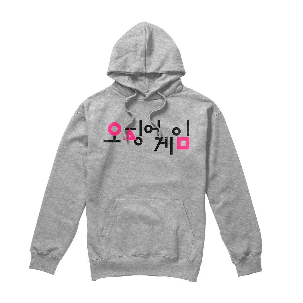 Light Grey - Squid Game - Squid Game Korean Logo Black And Pink Hoodie Athl - 4