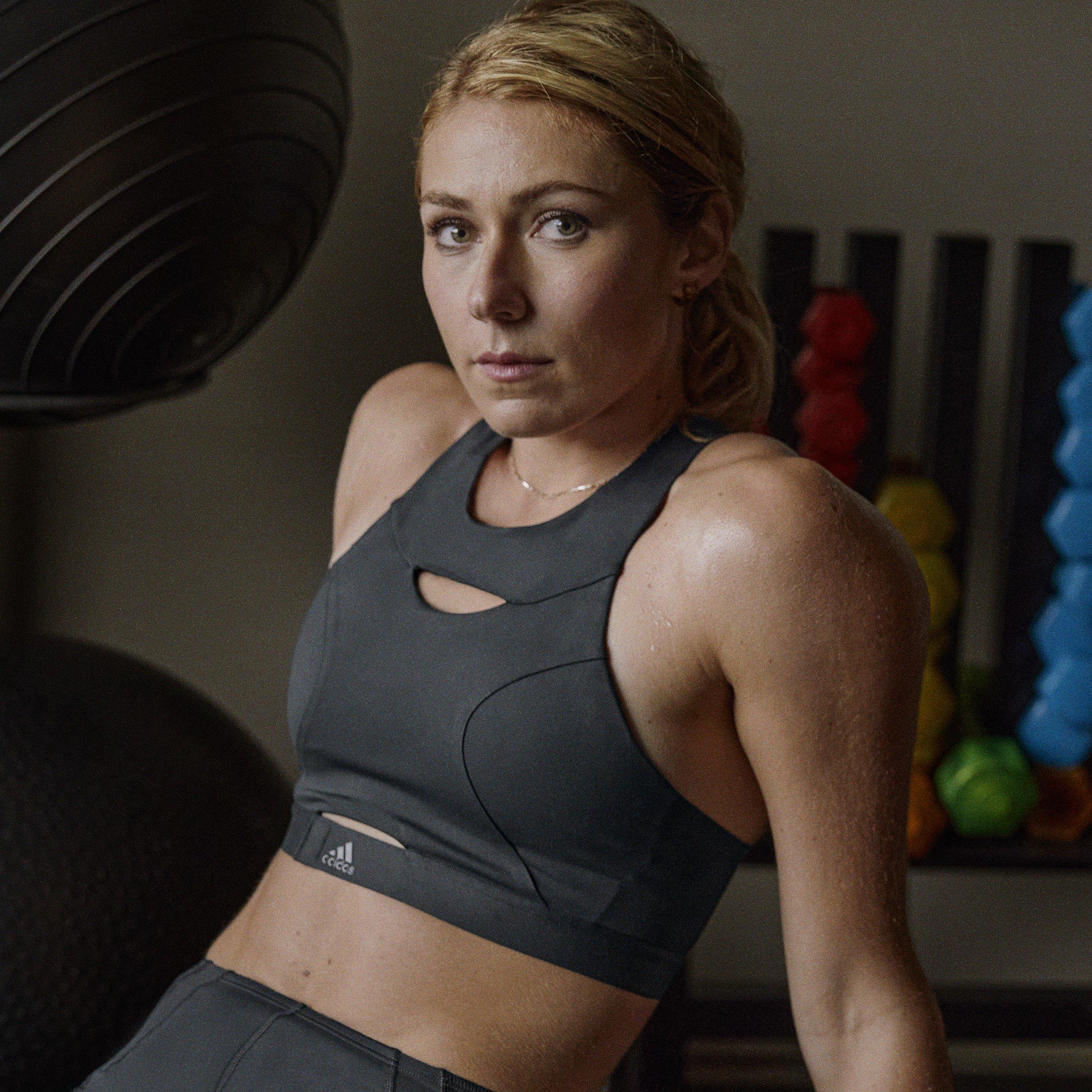 Carbono - adidas - Powerimpact Luxe Training Medium-Support Bra Womens - 9