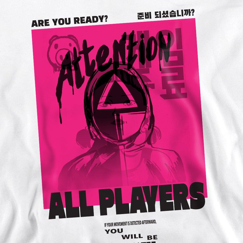 White - Squid Game - SQUID GAME ATTENTION GUARD Sweatshirt White - 2