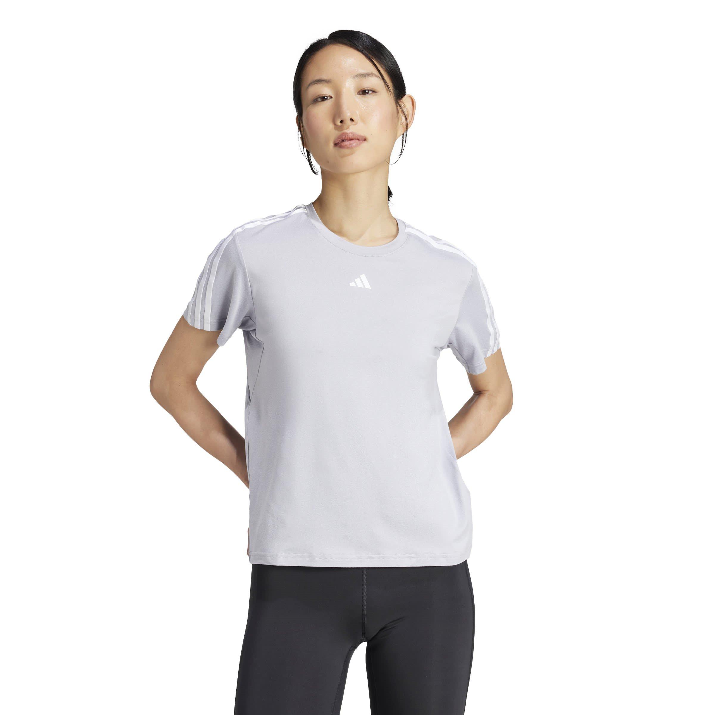 Glory Grey - adidas - Aeroready Train Essentials 3 Stripes Womens T Shirt - 2