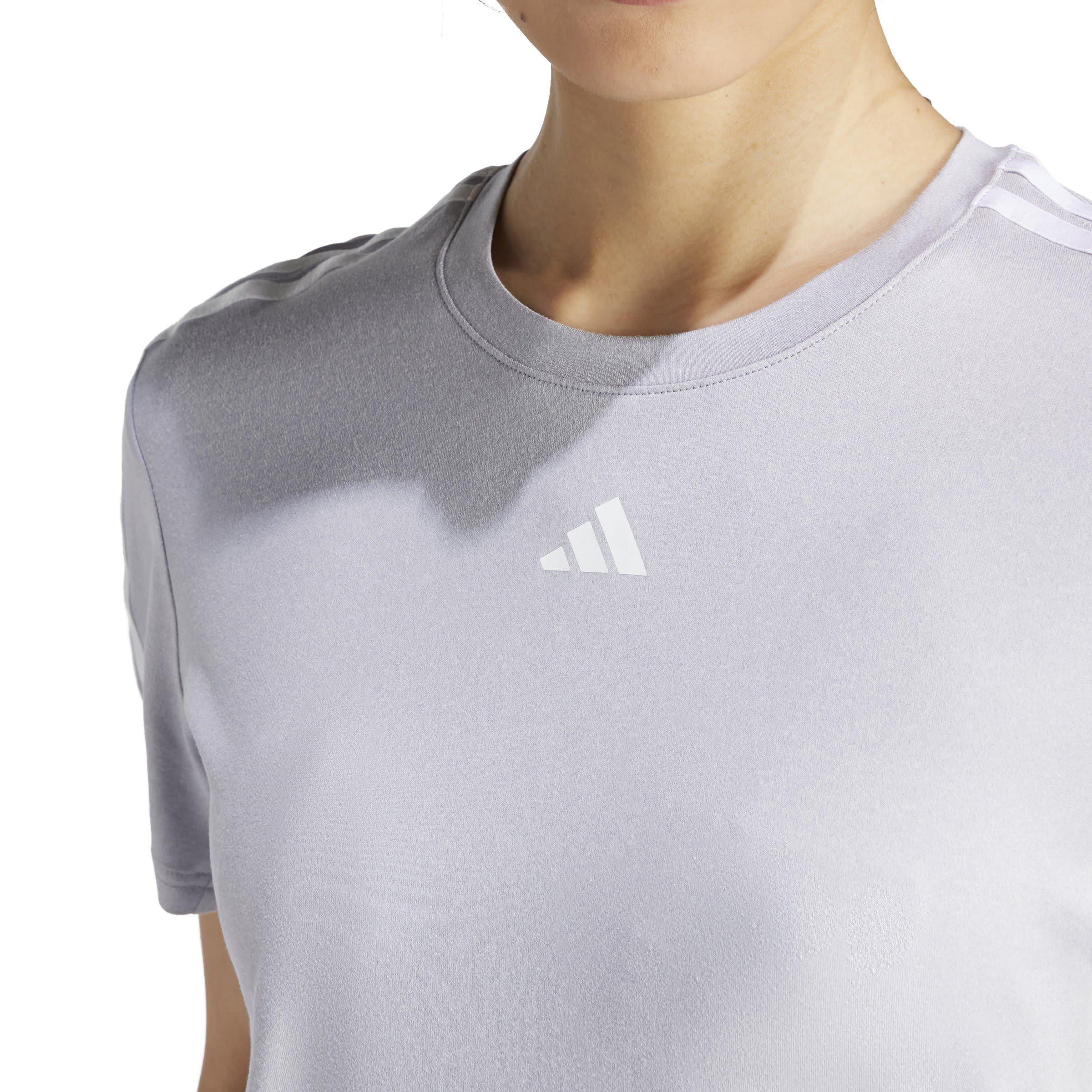 Glory Grey - adidas - Aeroready Train Essentials 3 Stripes Womens T Shirt - 5
