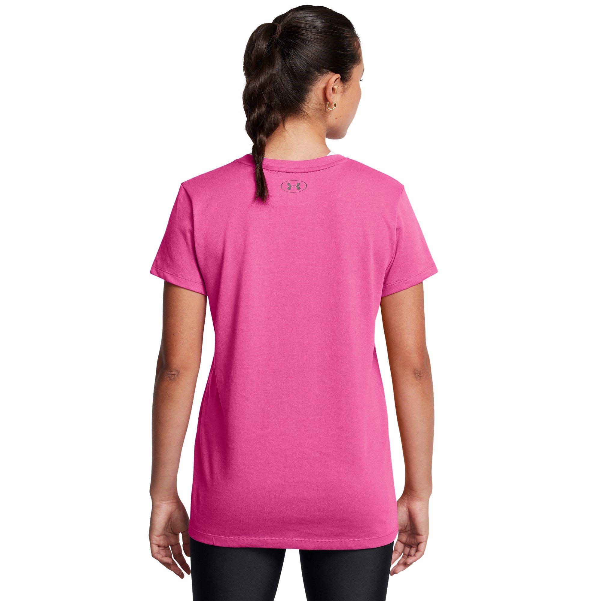 Pink - Under Armour - Women's Underground Core Short-Sleeve Performance Gym Top - 4