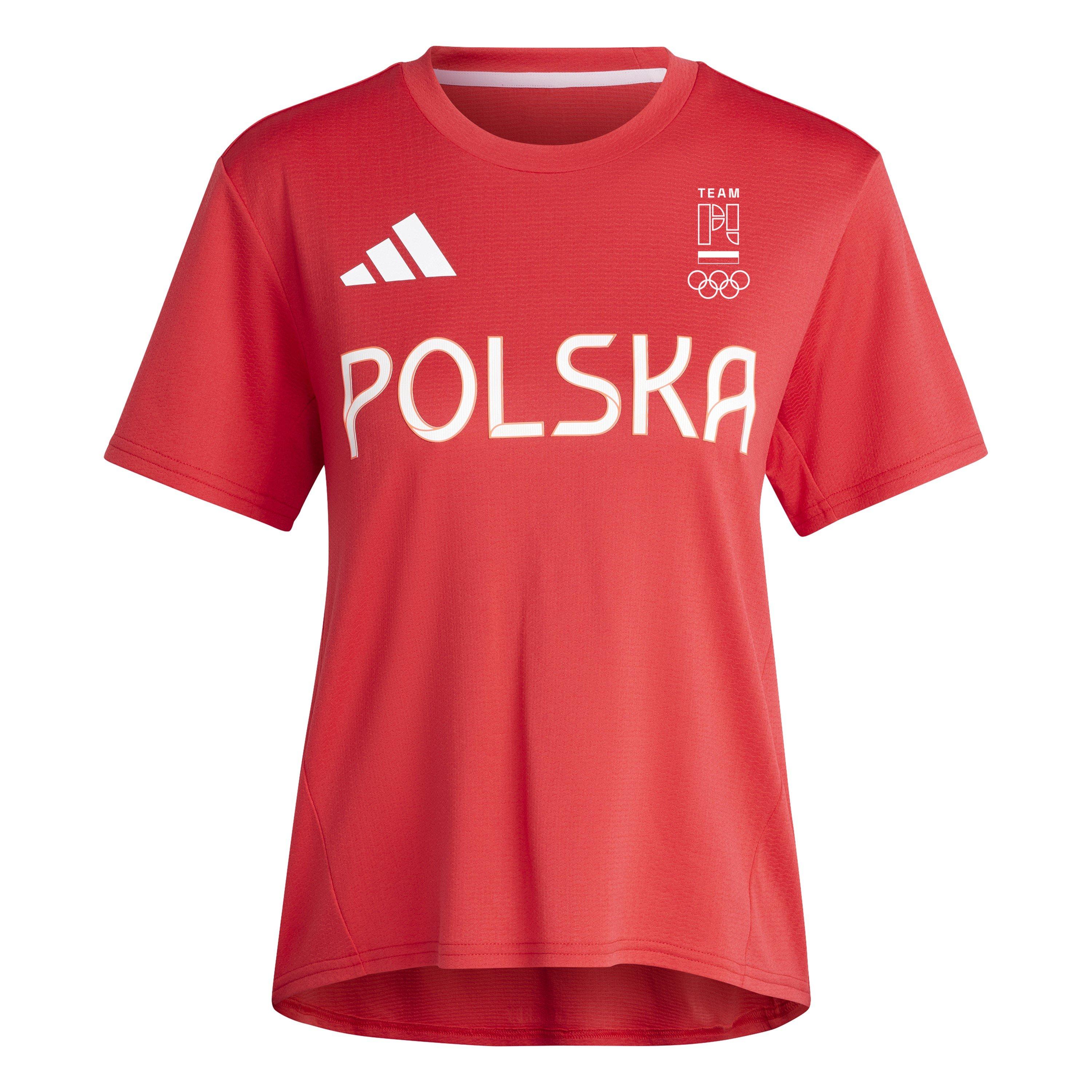 Adidas Women's Poland Short Sleeve Performance Gym Top - Better Scarlet - 18 (XXL)