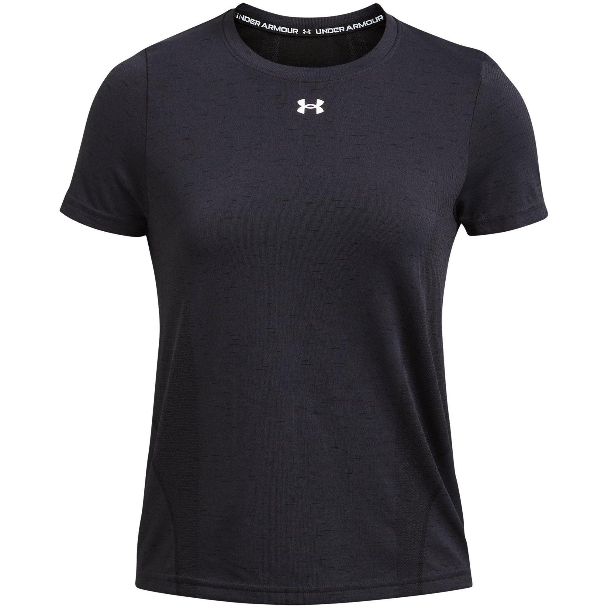 Black/White - Under Armour - Women's Vanish Seamless Short-Sleeve Performance Gym Top - 1