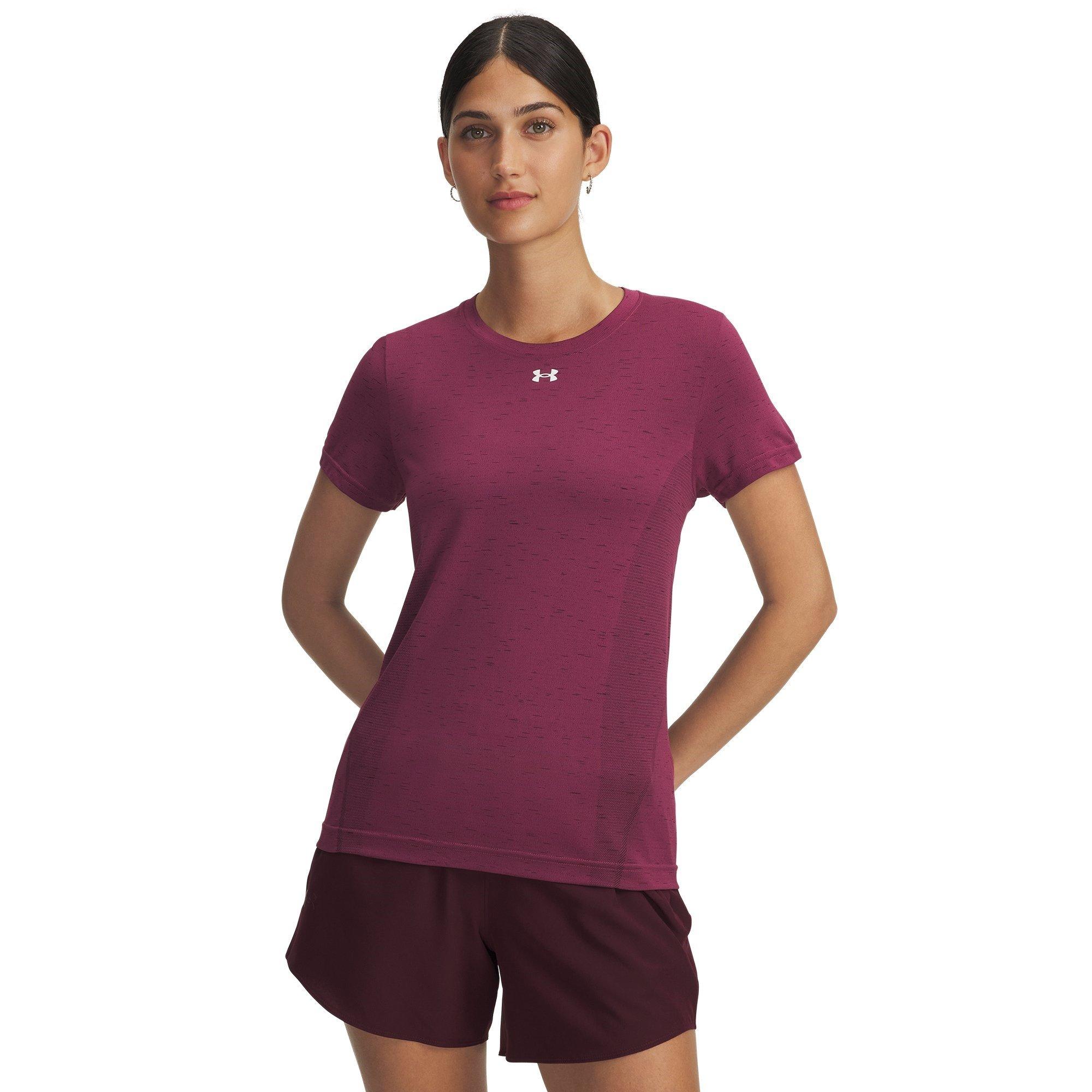Under Armour Women's Vanish Seamless Short-Sleeve Performance Gym Top - Fuchsia Dusk - 14 (L)
