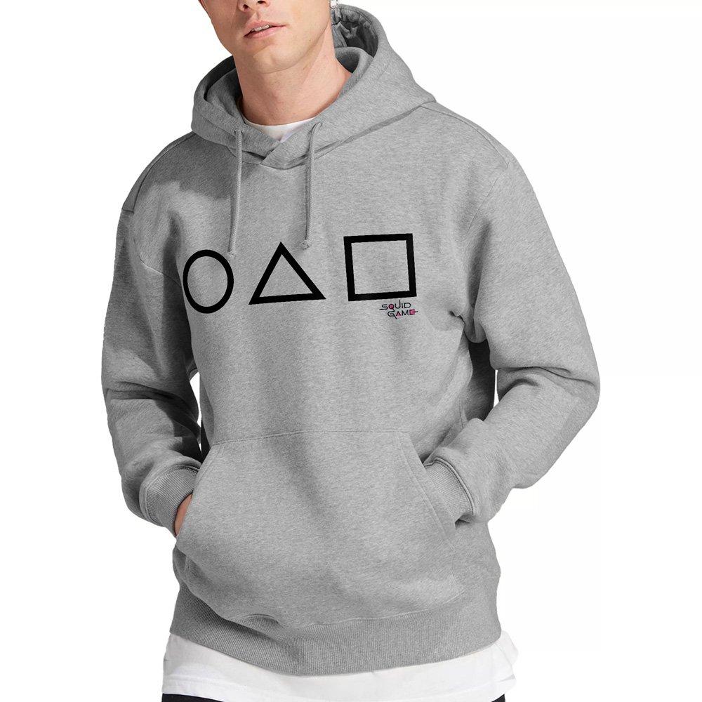 Light Grey - Squid Game - Squid Game Main Icons Hoodie Athletic Heather - 1