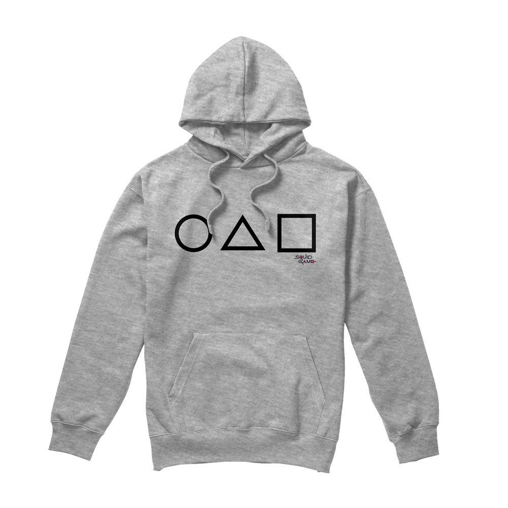 Light Grey - Squid Game - Squid Game Main Icons Hoodie Athletic Heather - 4