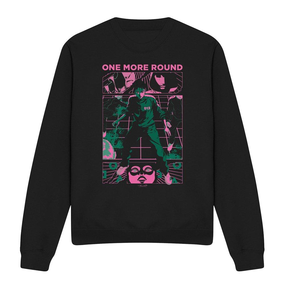 Black - Squid Game - SQUID GAME ONE MORE ROUND ANIME Sweatshirt Black - 4