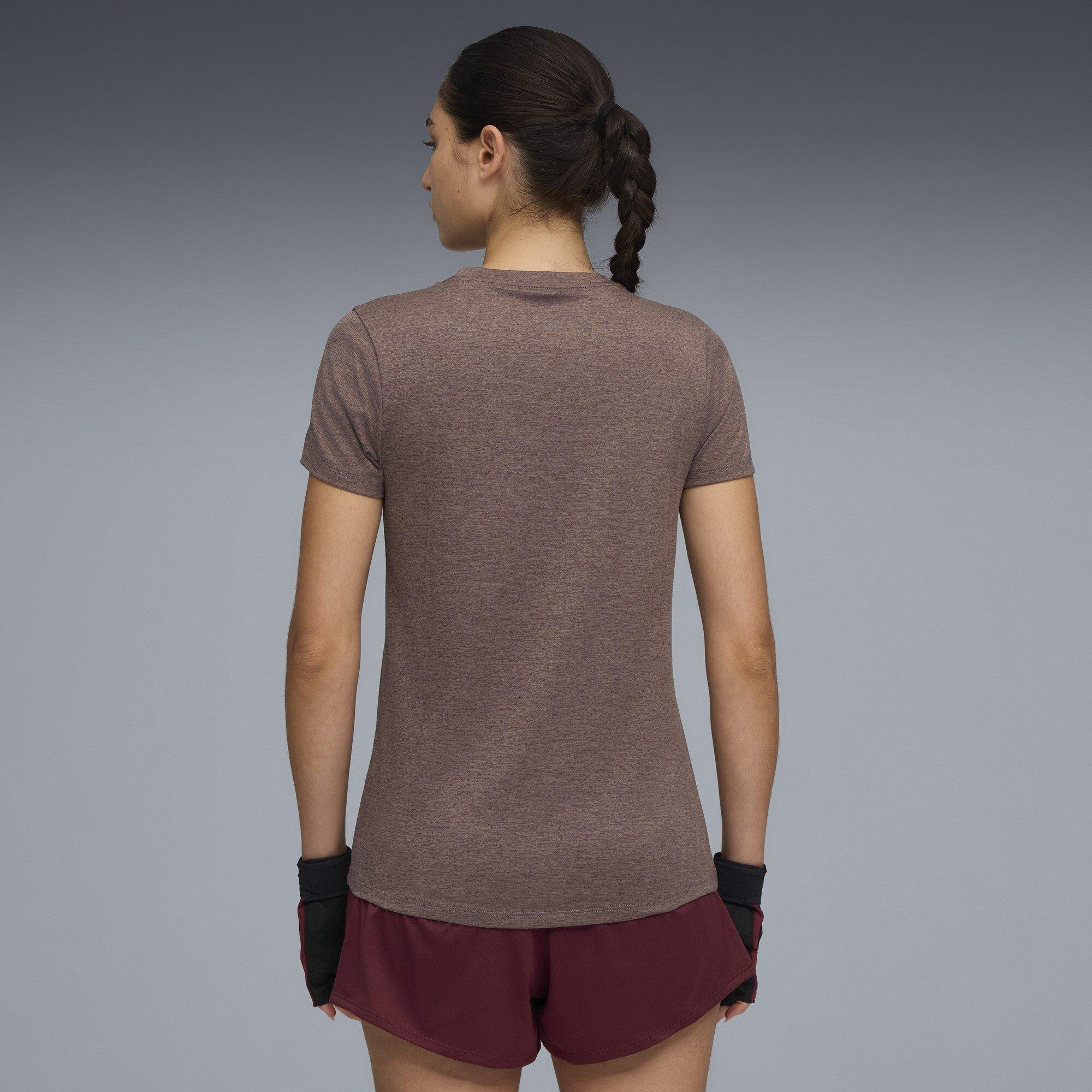 Raisin Heather - Puma - Women's Short Sleeve Performance Gym Top - 4
