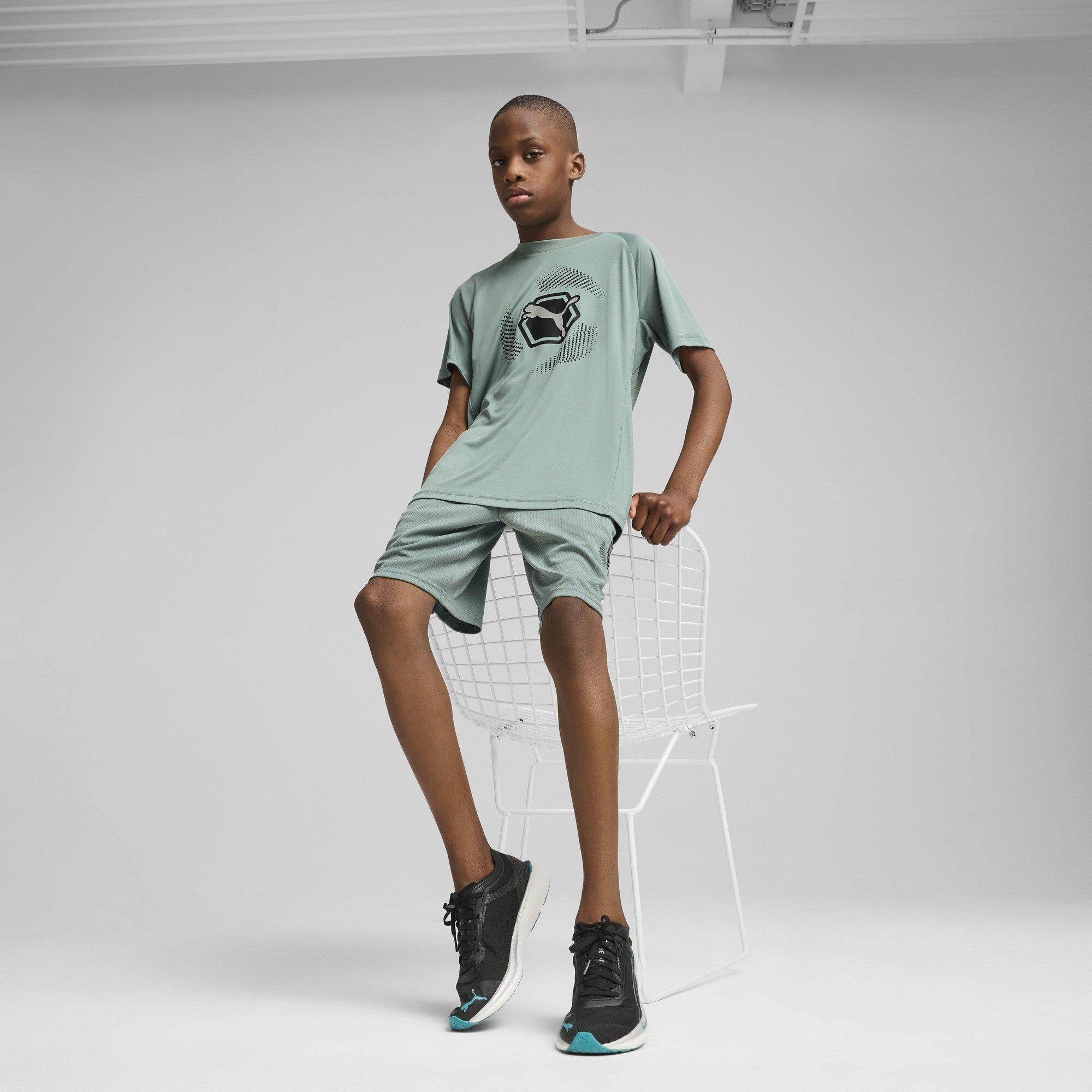 Green Moon - Puma - Kids' Graph Short Sleeve Performance Gym Top - 4