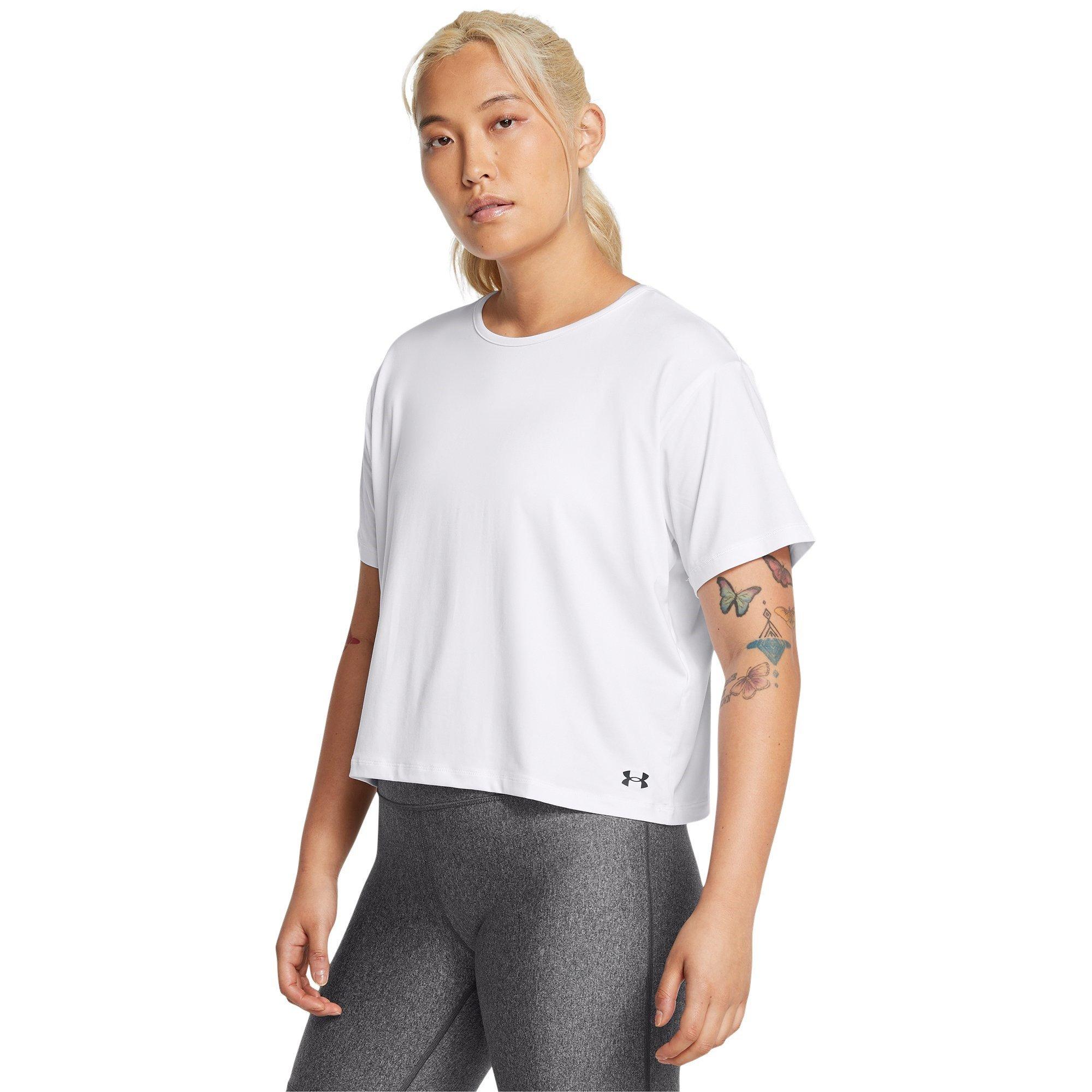 White - Under Armour - Women's Motion Short-Sleeve Performance Gym Top - 3