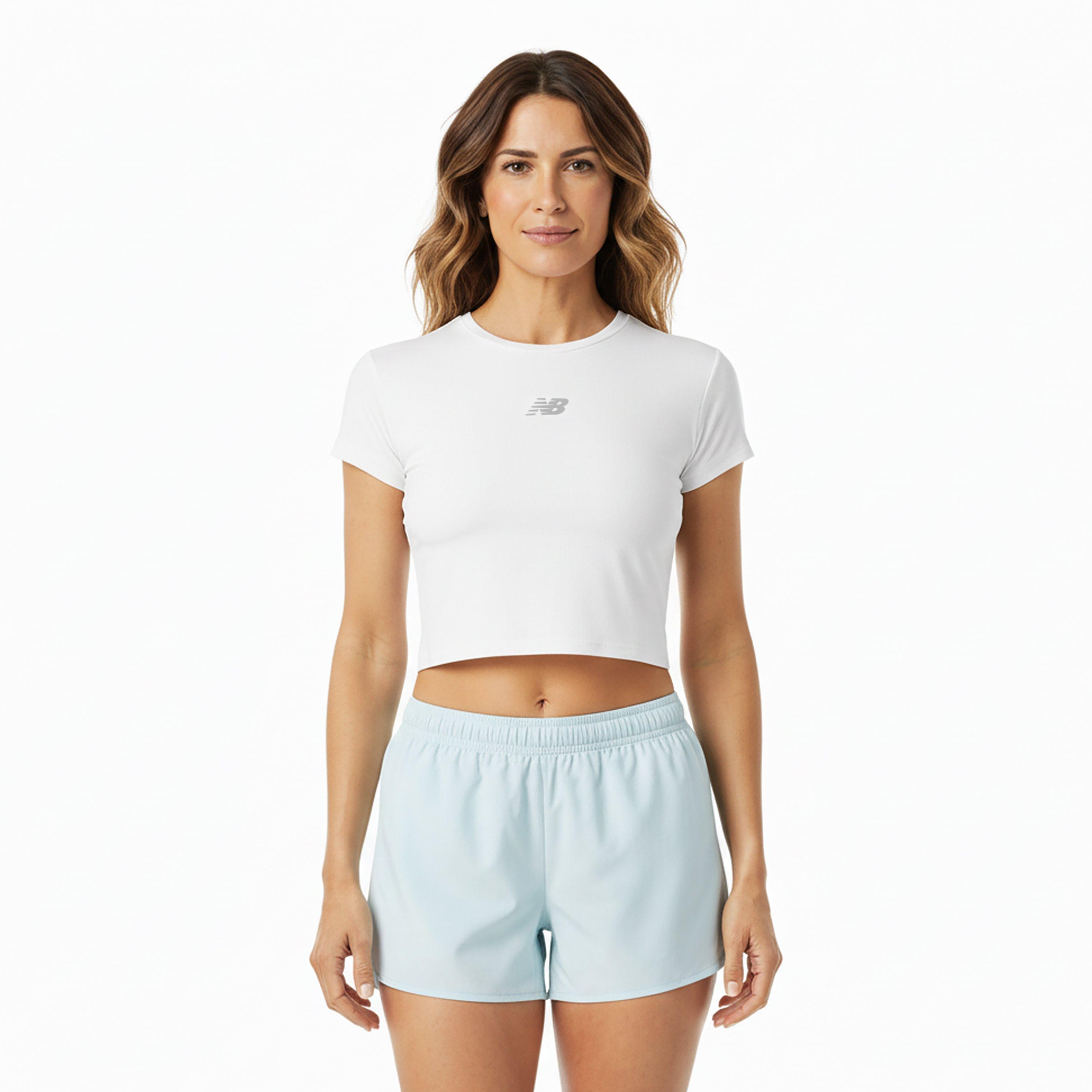 White - New Balance - Women's Short Sleeve Performance Gym Top - 3