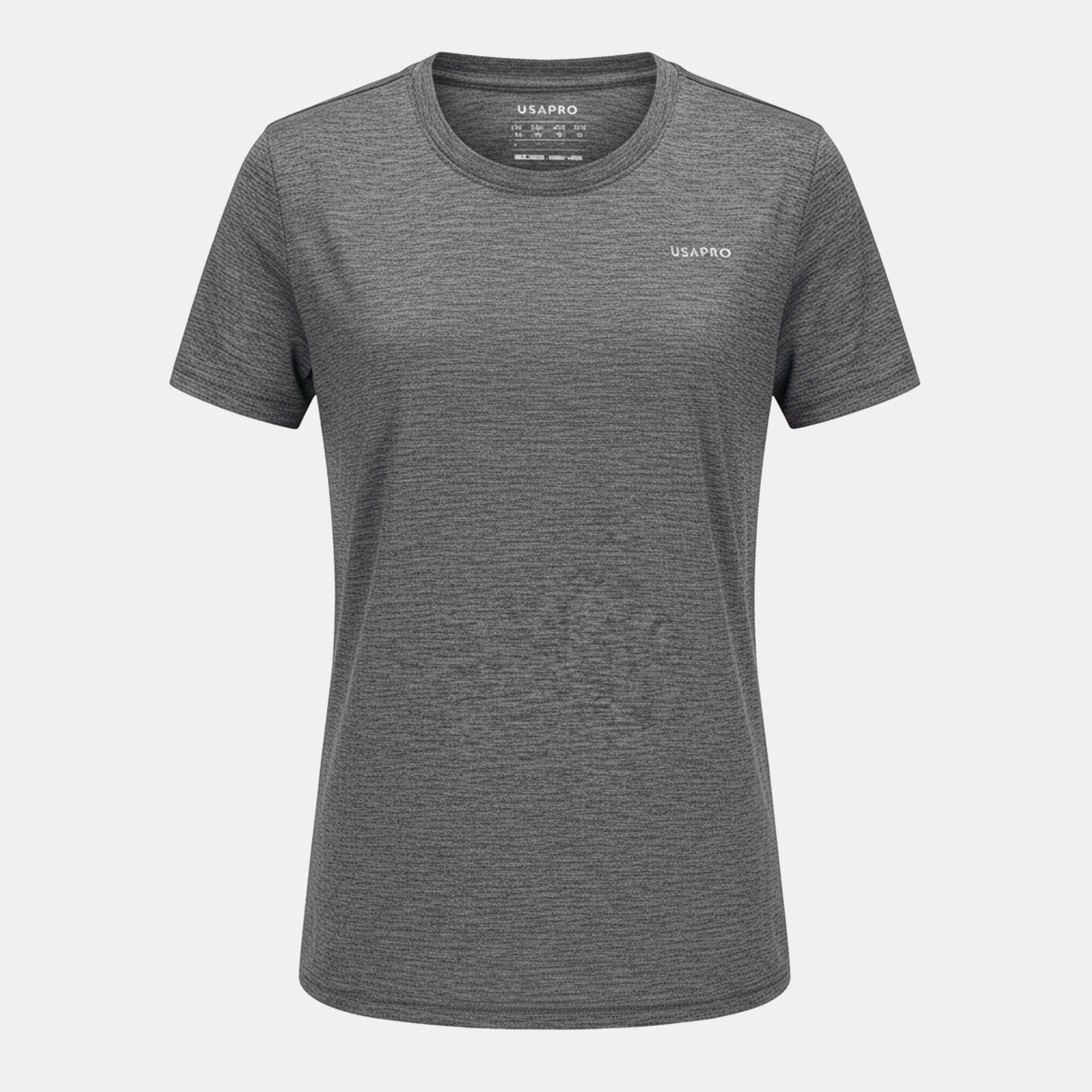Usa Pro Women's Tech Crew Tee - Charcoal - 12 (40)