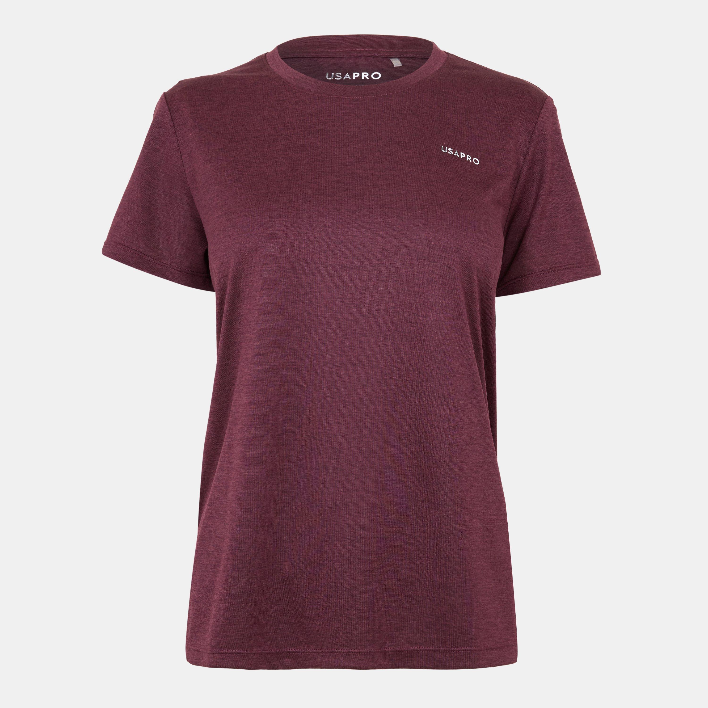 Usa Pro Women's Tech Crew Tee - Dark Cherry - 12 (40)