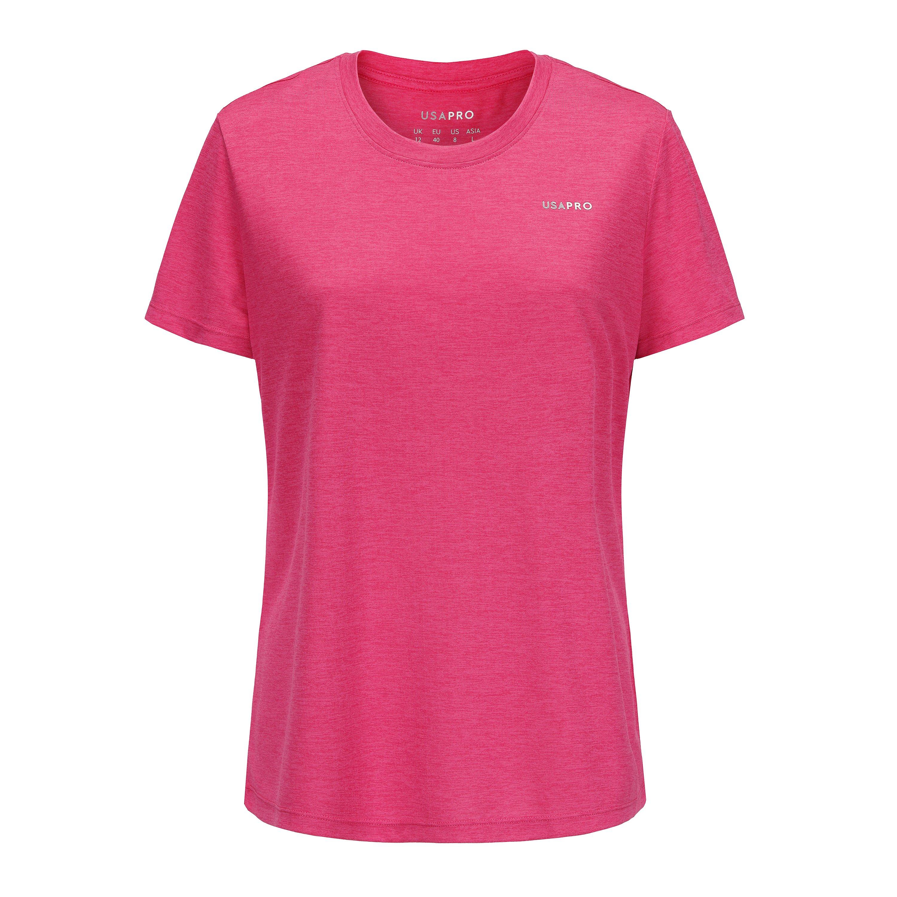 Usa Pro Women's Tech Crew Tee - Bright Pink - 18 (46)