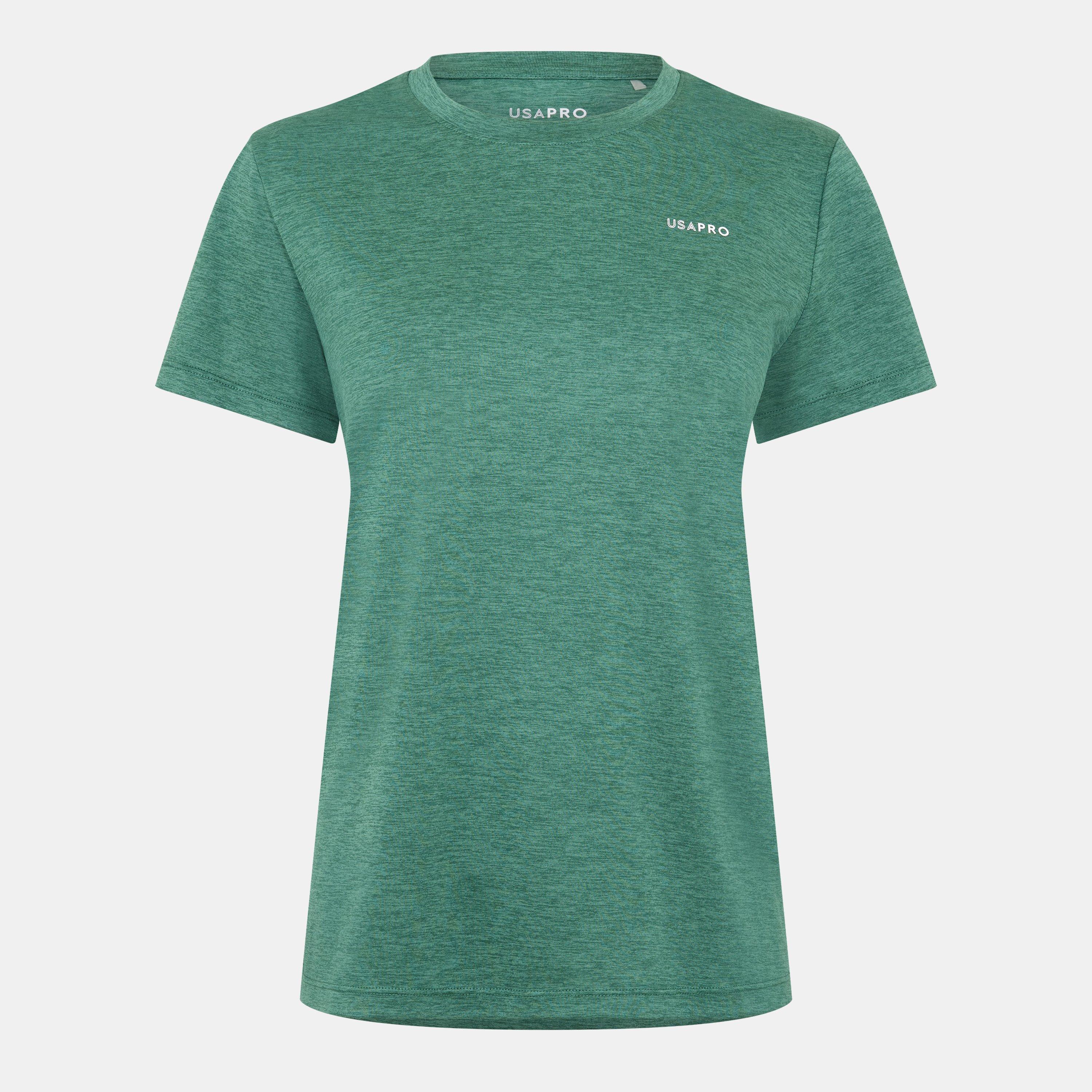 Usa Pro Women's Tech Crew Tee - Forest Green - 16 (44)