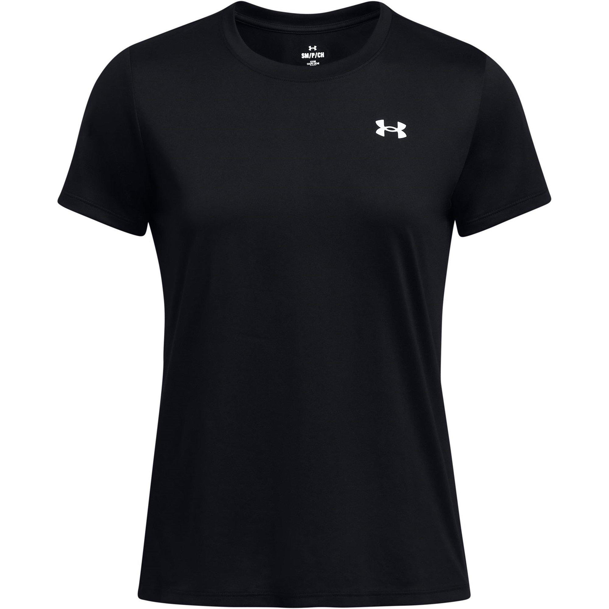 Black/White - Under Armour - Women's Tech Solid Short Sleeve Performance Gym Top - 1
