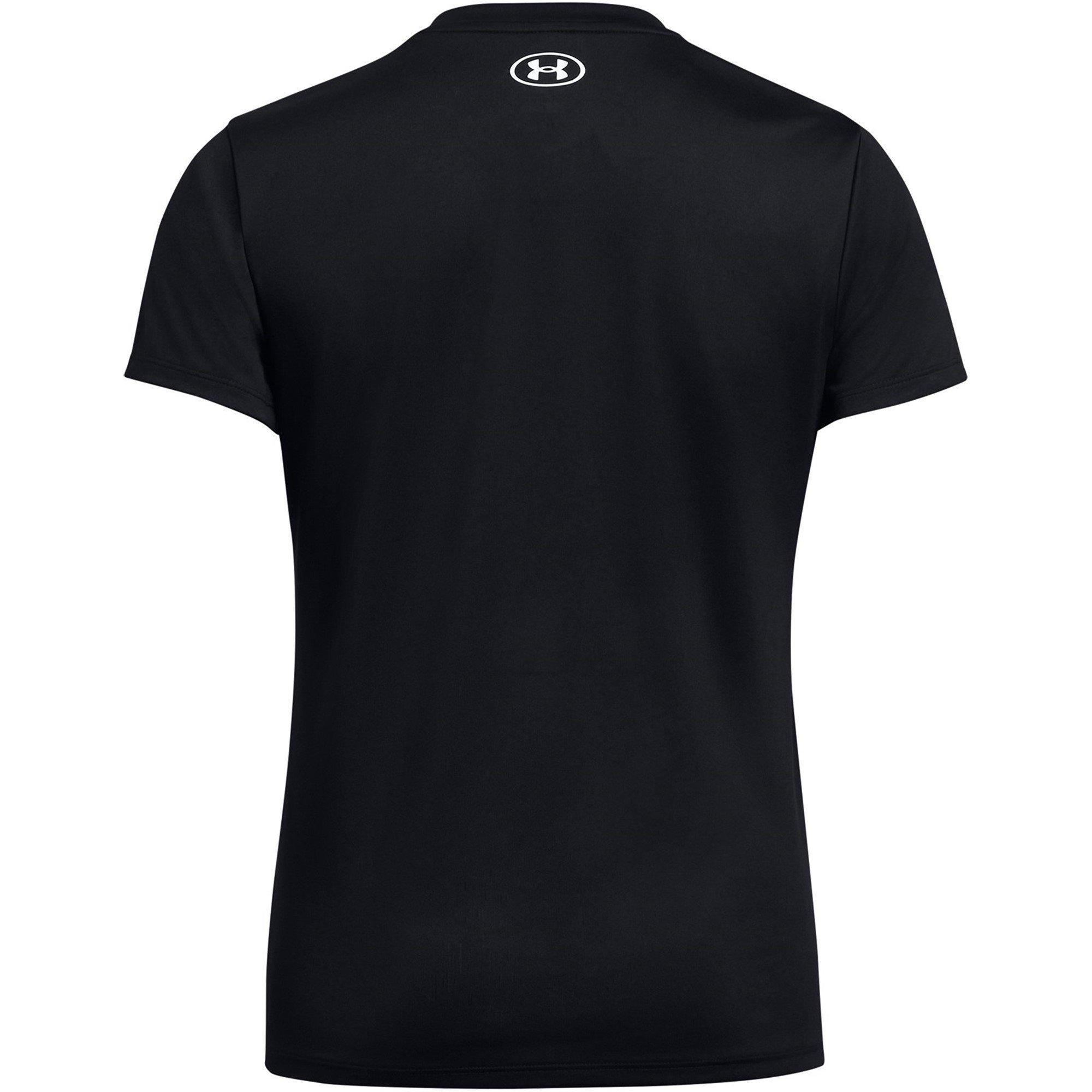 Black/White - Under Armour - Women's Tech Solid Short Sleeve Performance Gym Top - 2