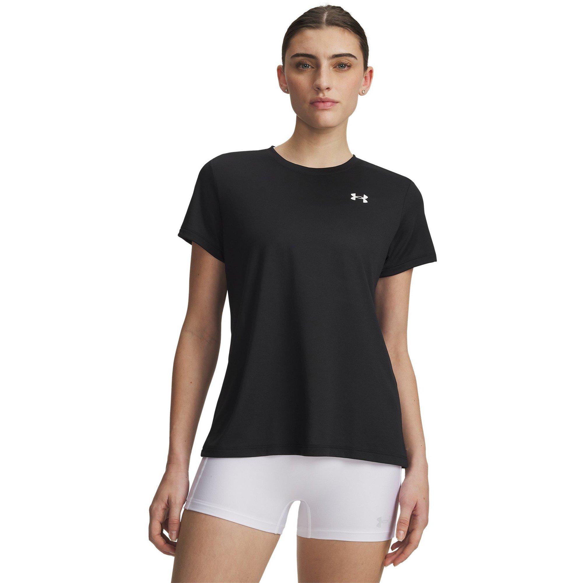 Black/White - Under Armour - Women's Tech Solid Short Sleeve Performance Gym Top - 3
