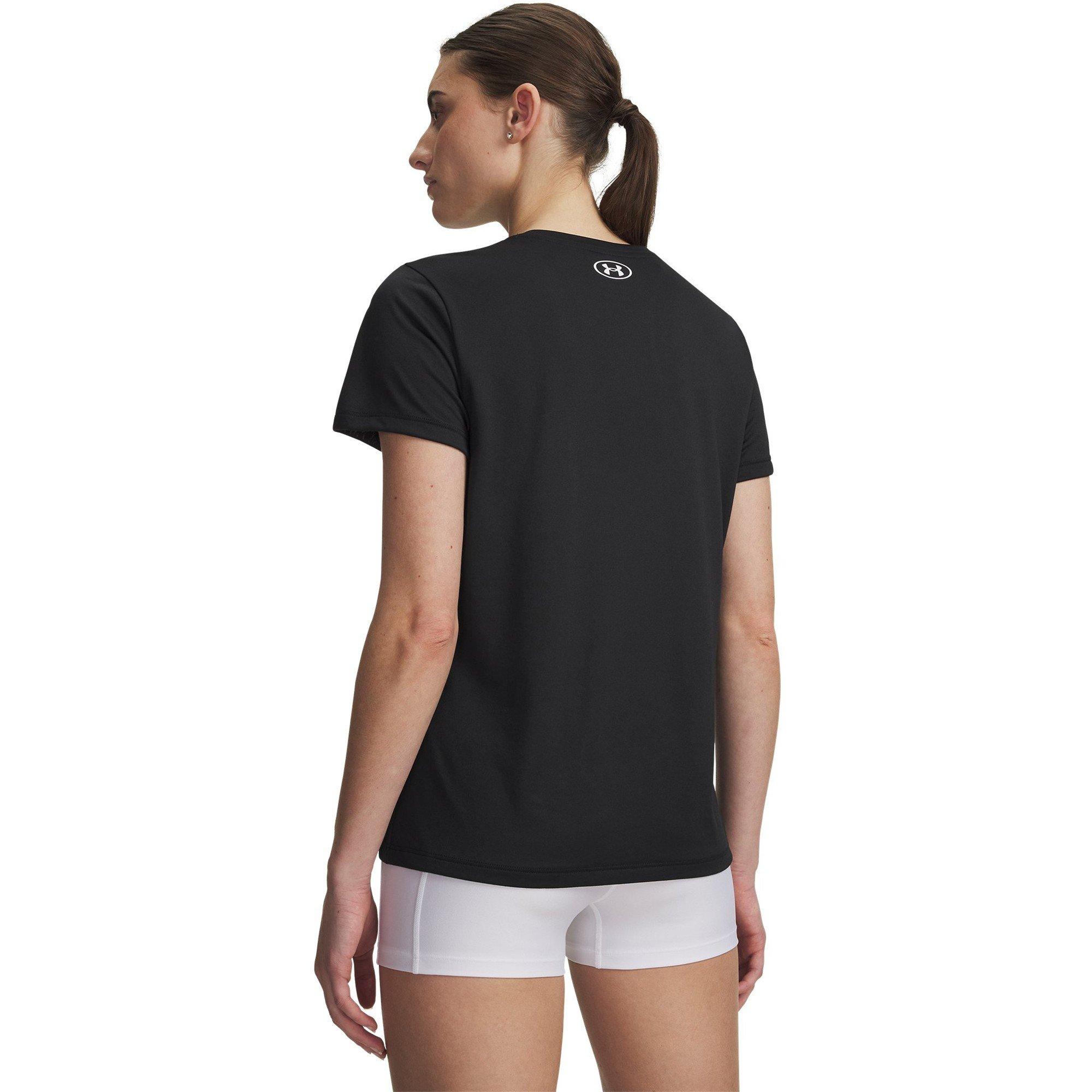 Black/White - Under Armour - Women's Tech Solid Short Sleeve Performance Gym Top - 4