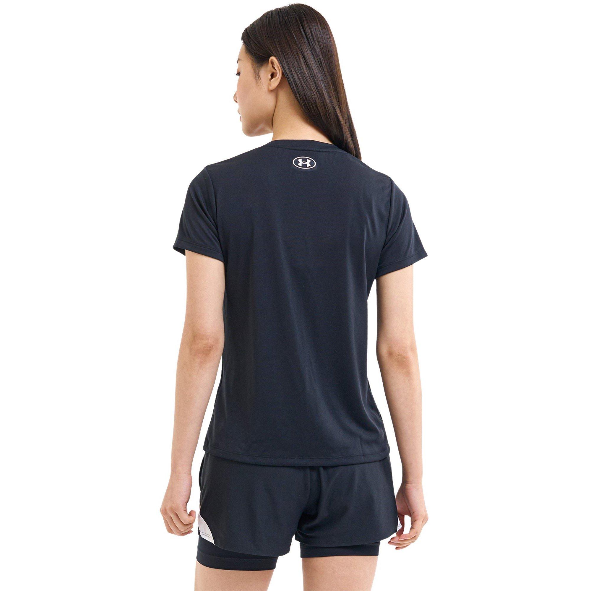 Black/White - Under Armour - Women's Tech Solid Short Sleeve Performance Gym Top - 6