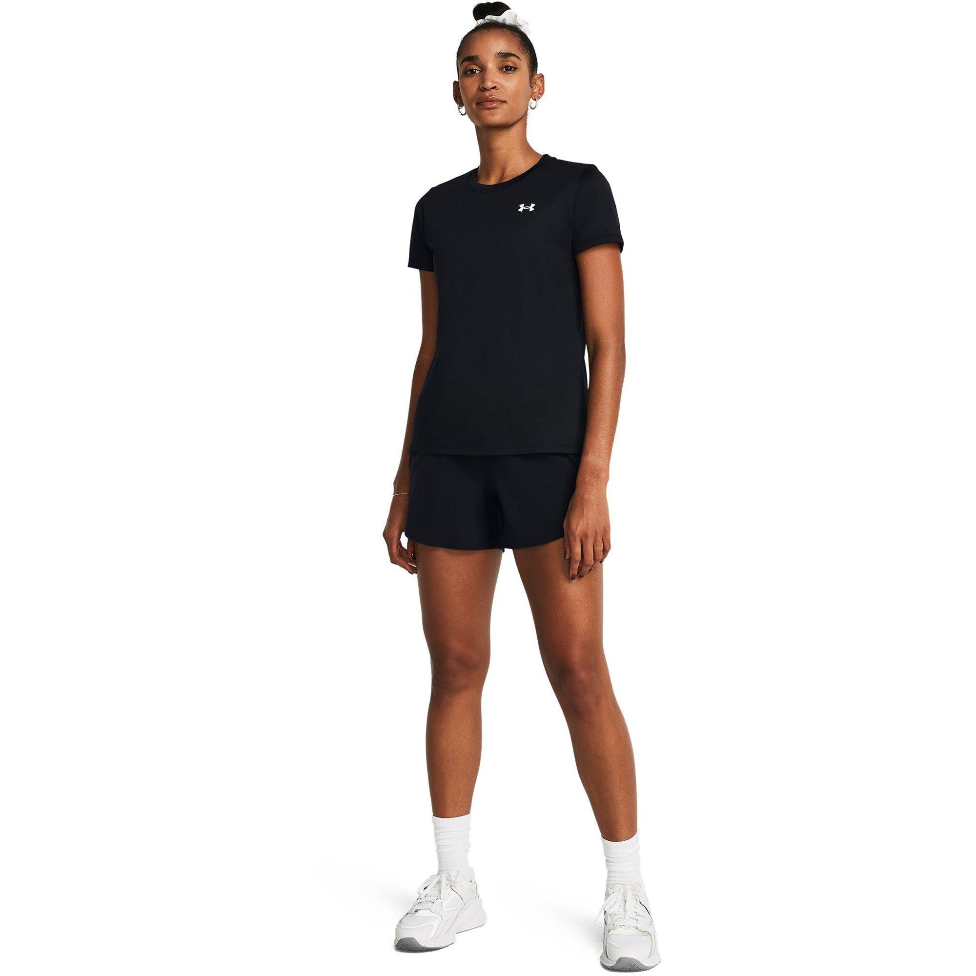 Black/White - Under Armour - Women's Tech Solid Short Sleeve Performance Gym Top - 7