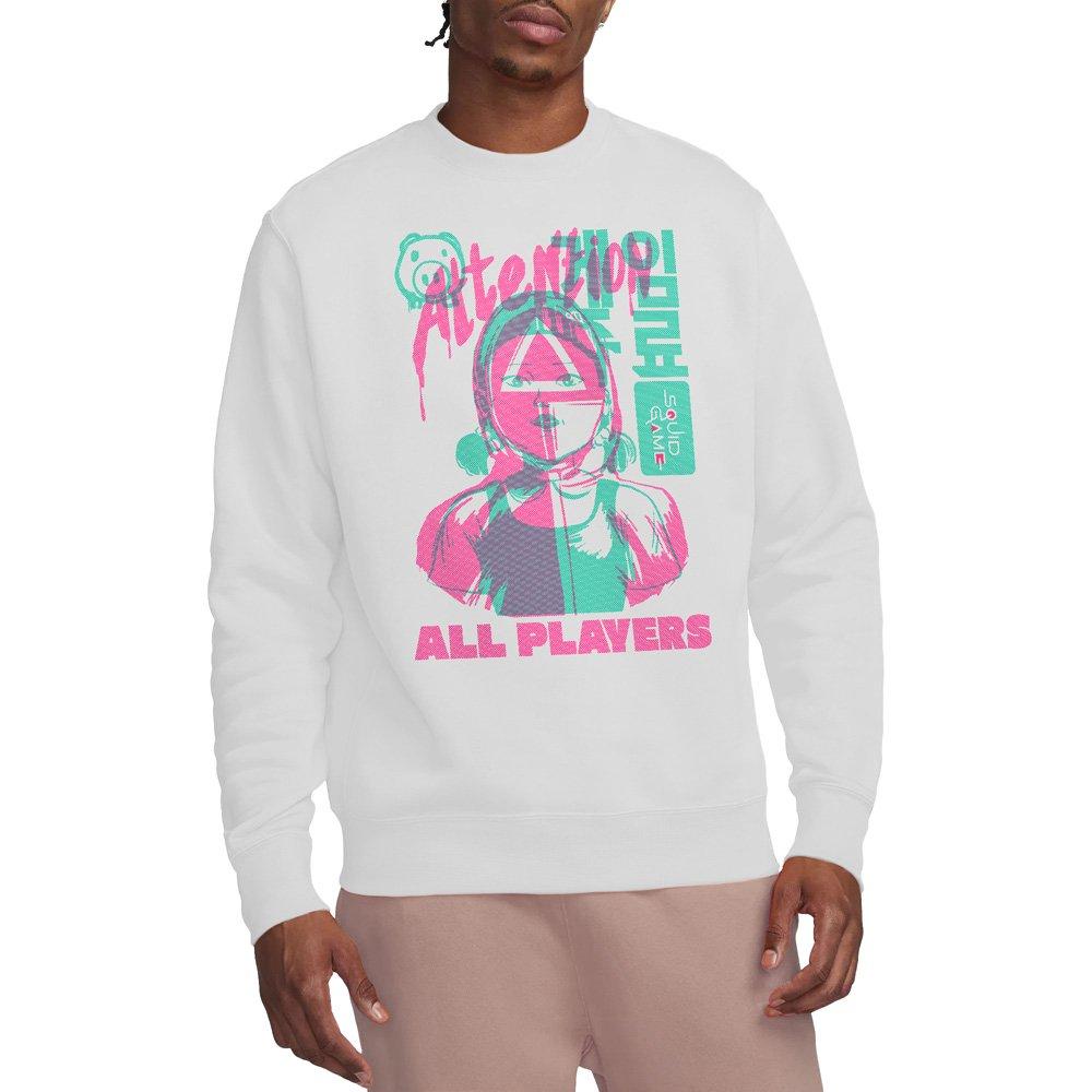 White - Squid Game - SQUID GAME ATTENTION ALL PLAYERS Sweatshirt White - 1