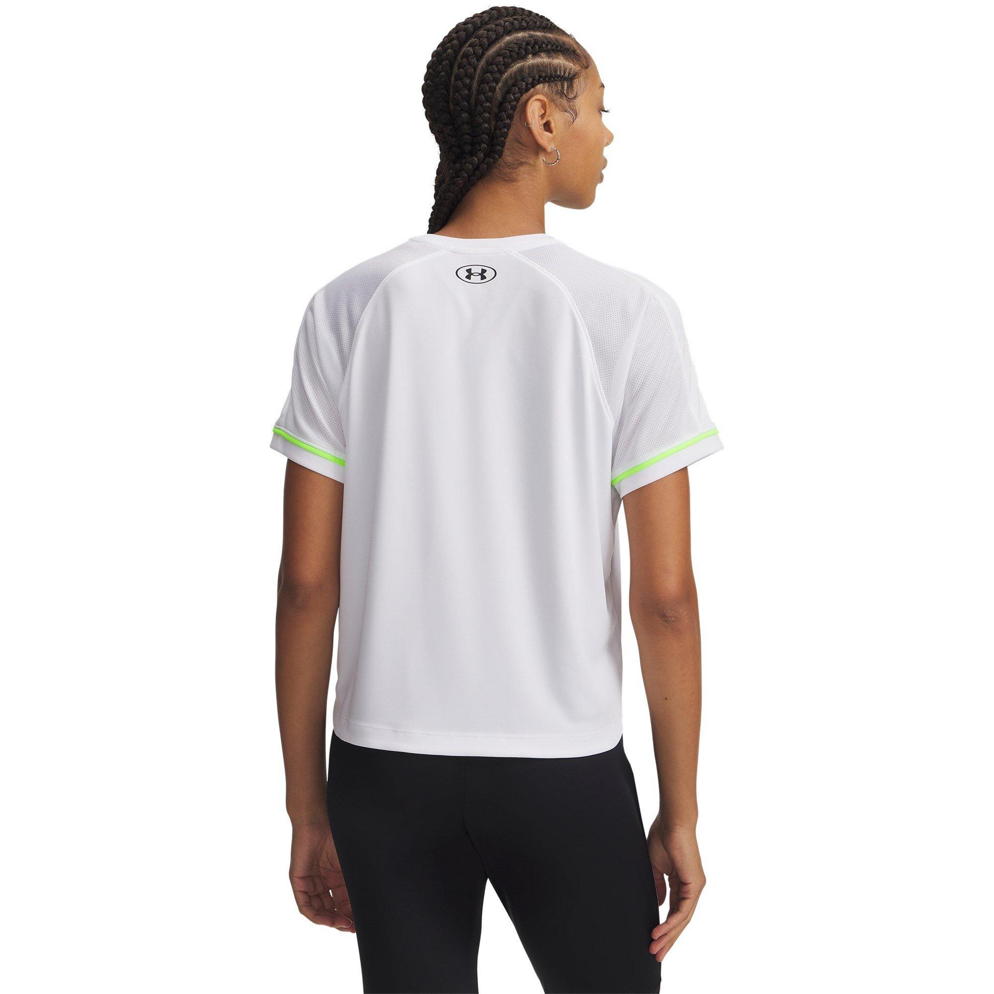 White/Black - Under Armour - Women's Challenger Boxy Short Sleeve Performance Gym Top - 2