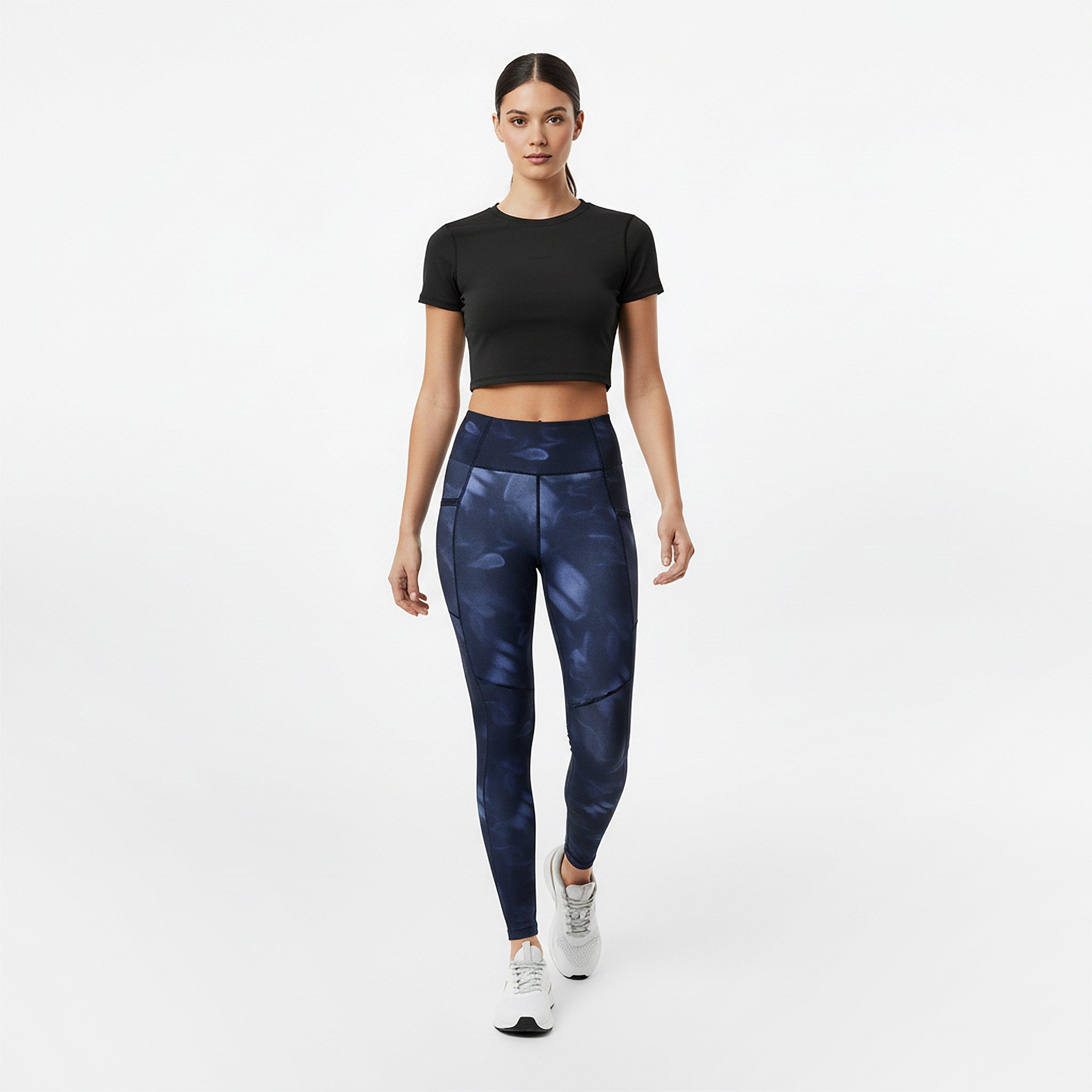 Black - USA Pro - Pro Training SS Crop T-Shirts Womens - 5