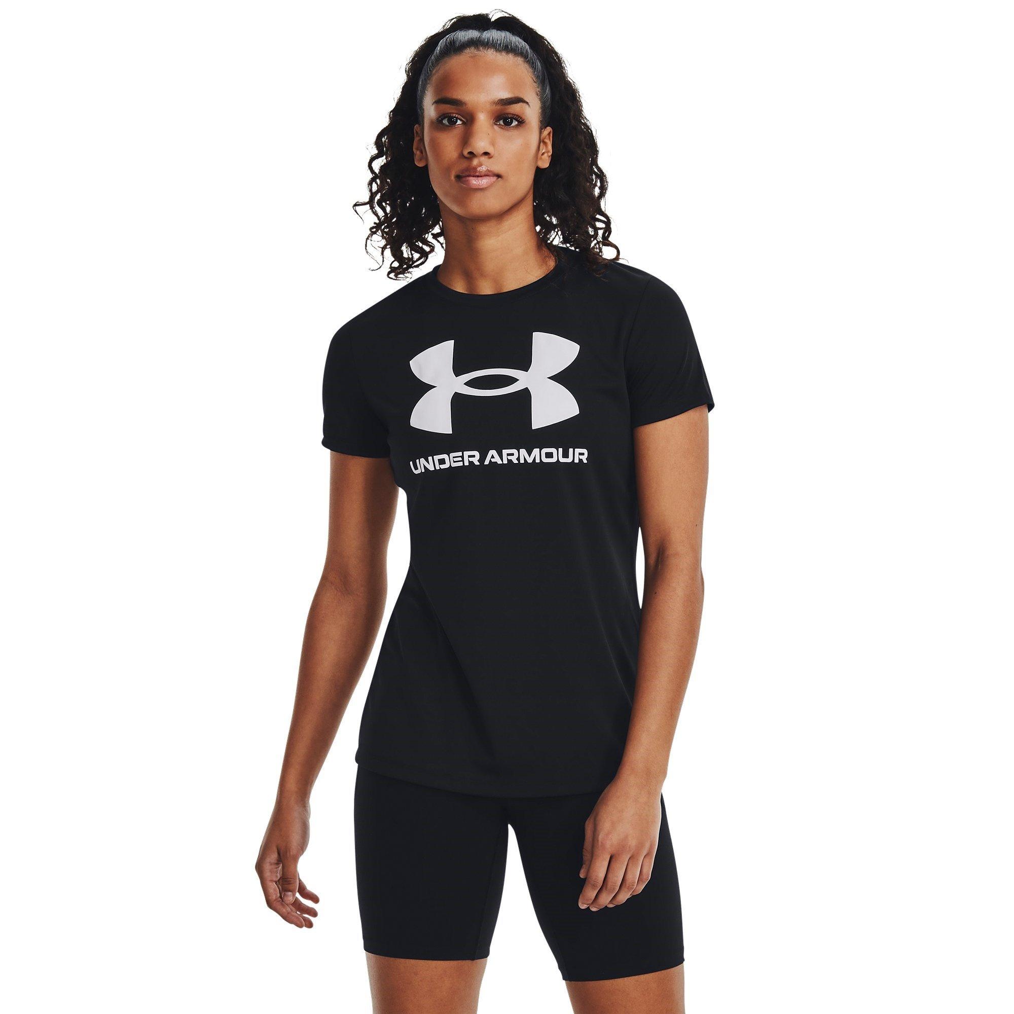 Black/White - Under Armour - Women's Velocity Graphic Short-Sleeve Gym Top - 2